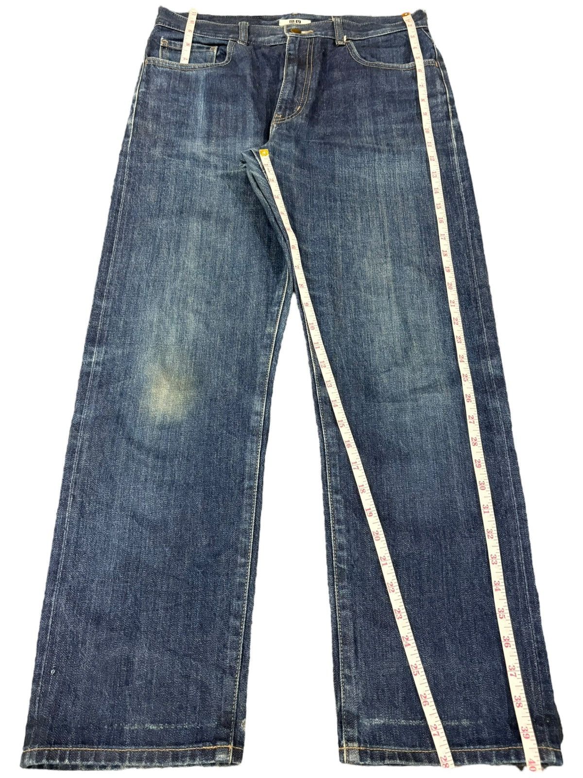 Lemaire × Uniqlo Vintage Uniqlo Lemaire Selvedge Blue Wash Loose Jeans Size US 31 - 13 Thumbnail