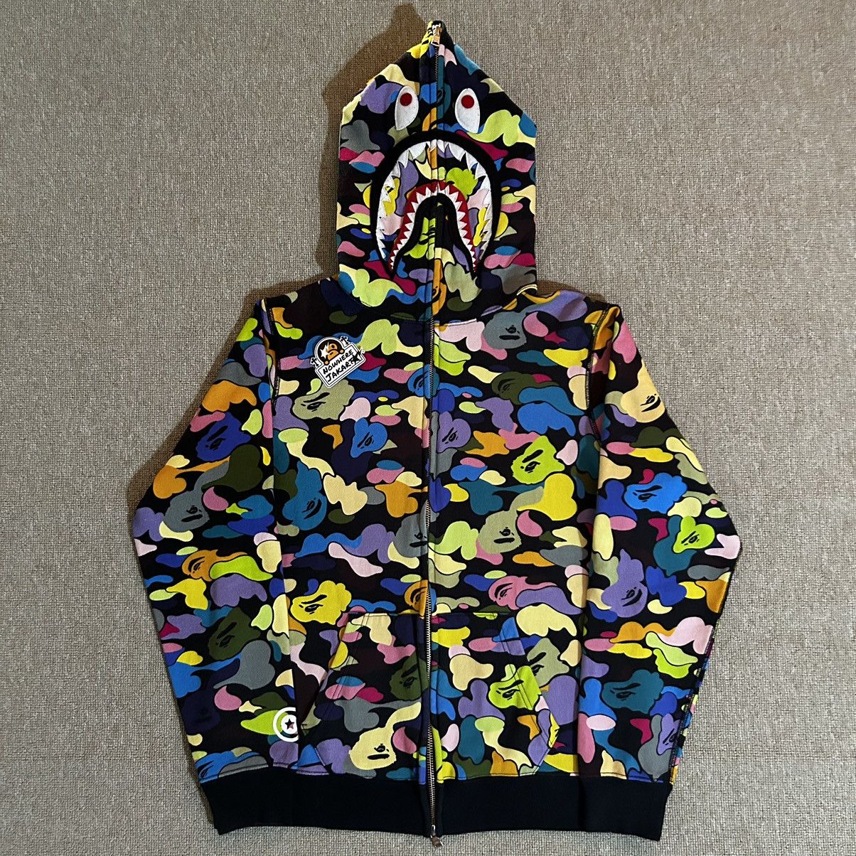 Bape Multi Camo Shark Full Zip Hoodie | Grailed