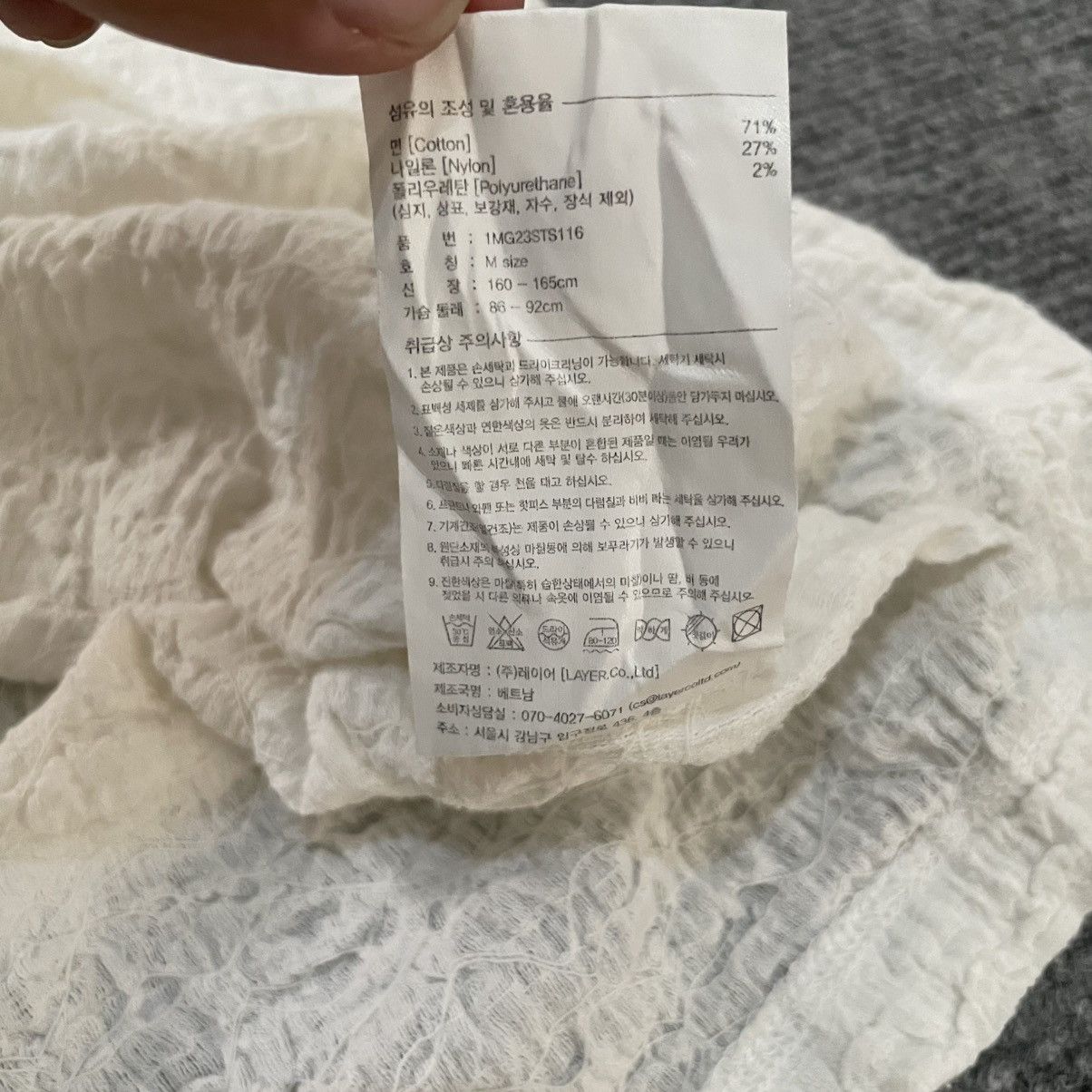 Marithe + Francois Girbaud Marithe Francois Girbaud White Textured Short Sleeve Blouse Size M / US 6-8 / IT 42-44 - 6 Thumbnail