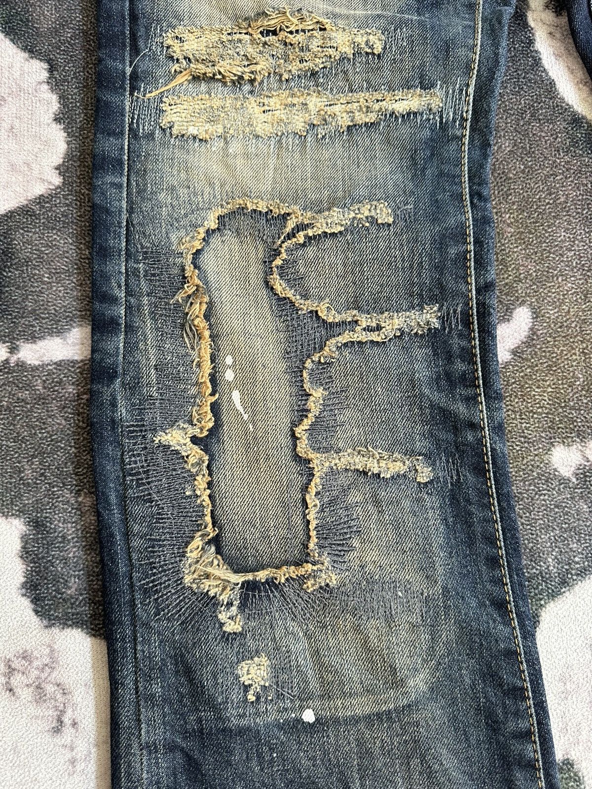 JACKROSE 00's Jackrose j-rock tribe couture boro denim jeans Size US 31 - 9 Thumbnail