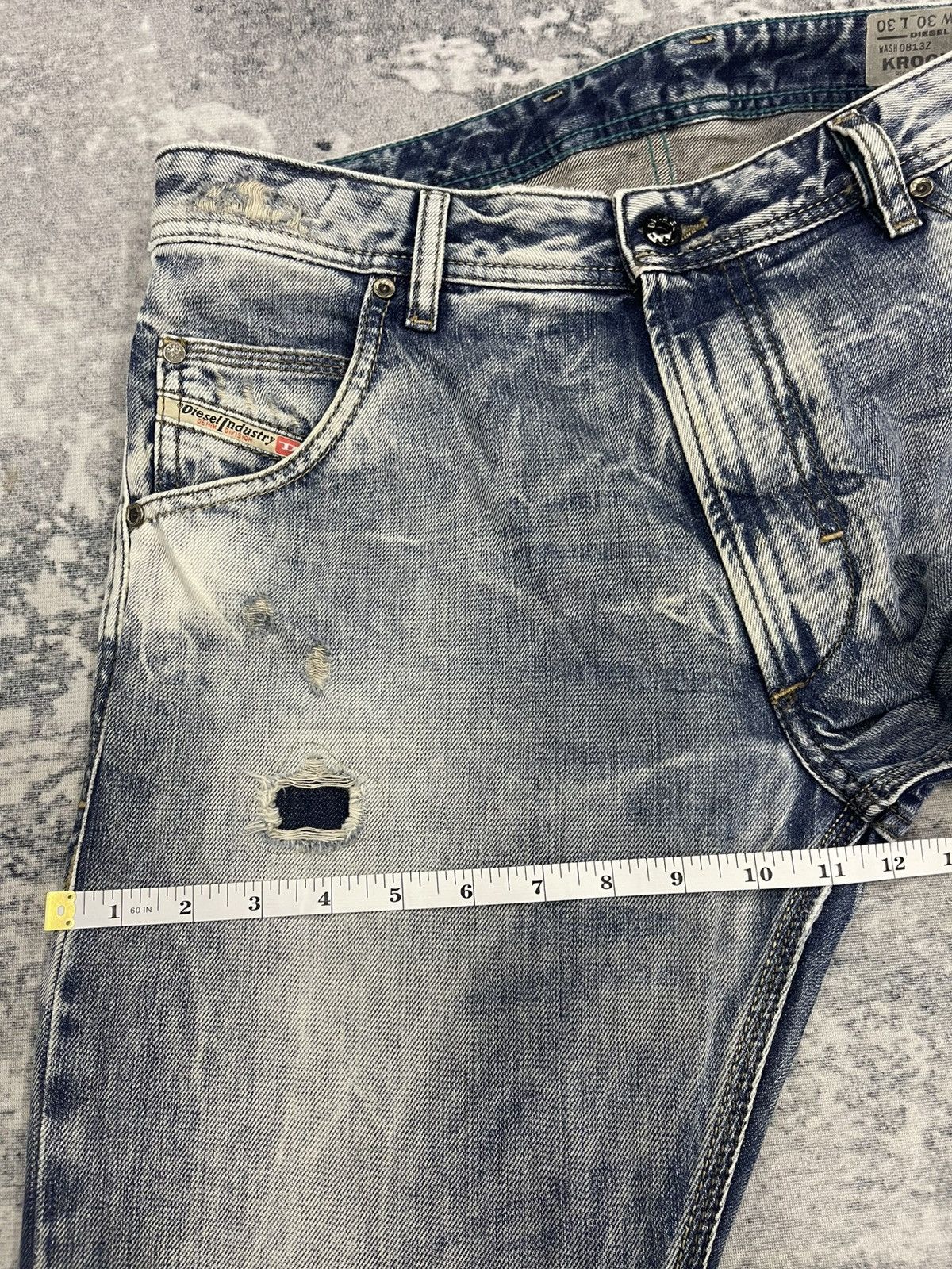 Diesel Diesel Krooley 0813Z Regular Slim-Carrot Distressed Jeans Size US 30 / EU 46 - 21 Thumbnail