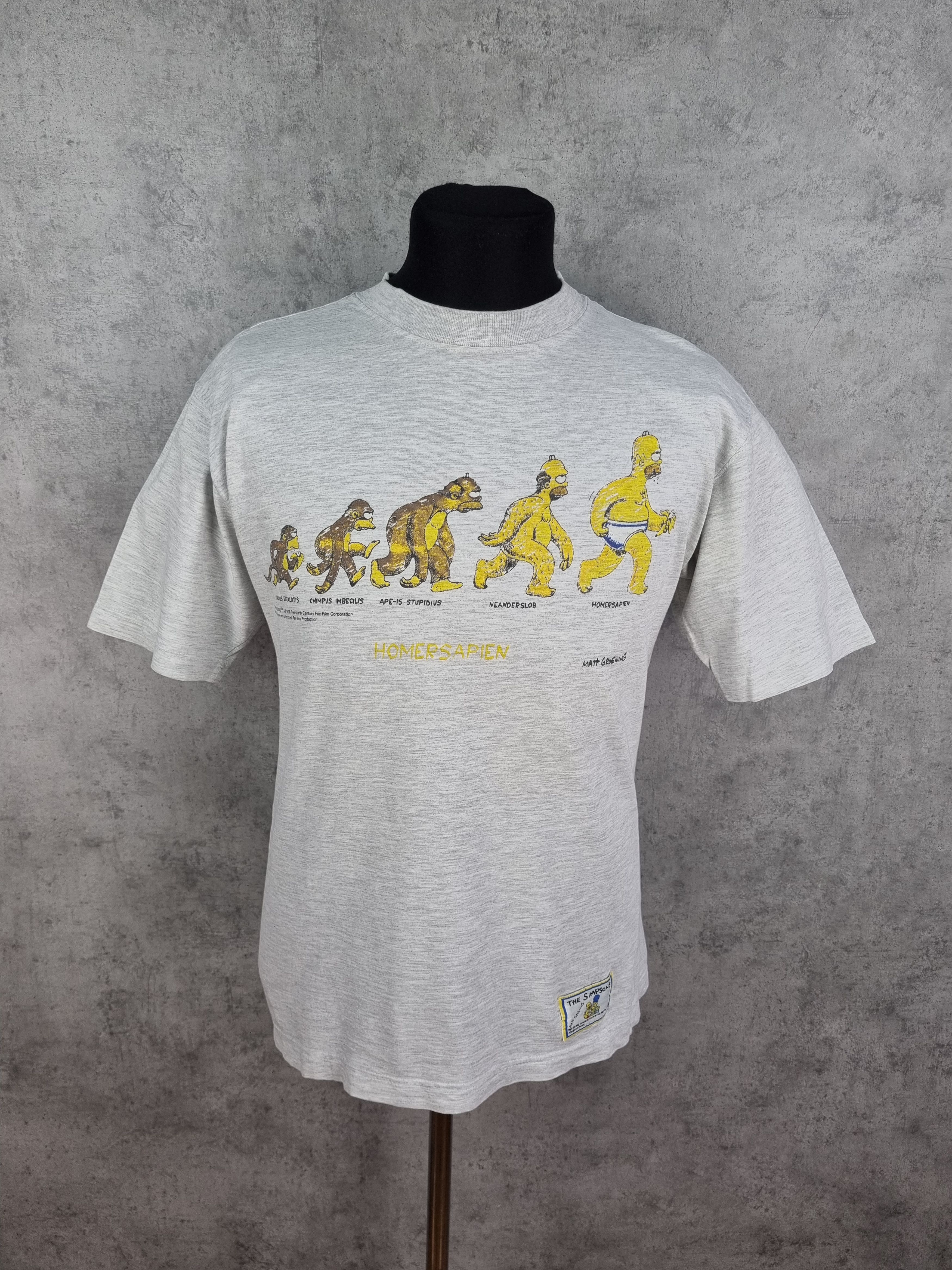 Cartoon Network × Nickelodeon × Vintage 98s The Simpsons Homer Sapiens Single Stitch Rare Print Size US L / EU 52-54 / 3 - 3 Thumbnail