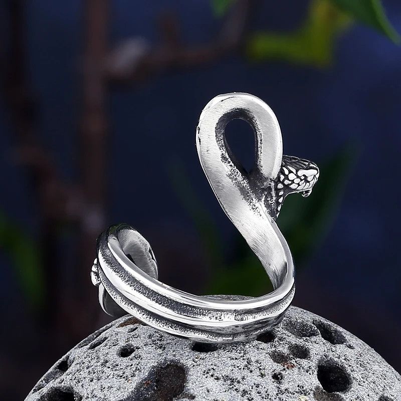 Japanese Brand × Jewelry × Vintage Stainless Steel Gothic Snake Ring Size ONE SIZE - 4 Thumbnail