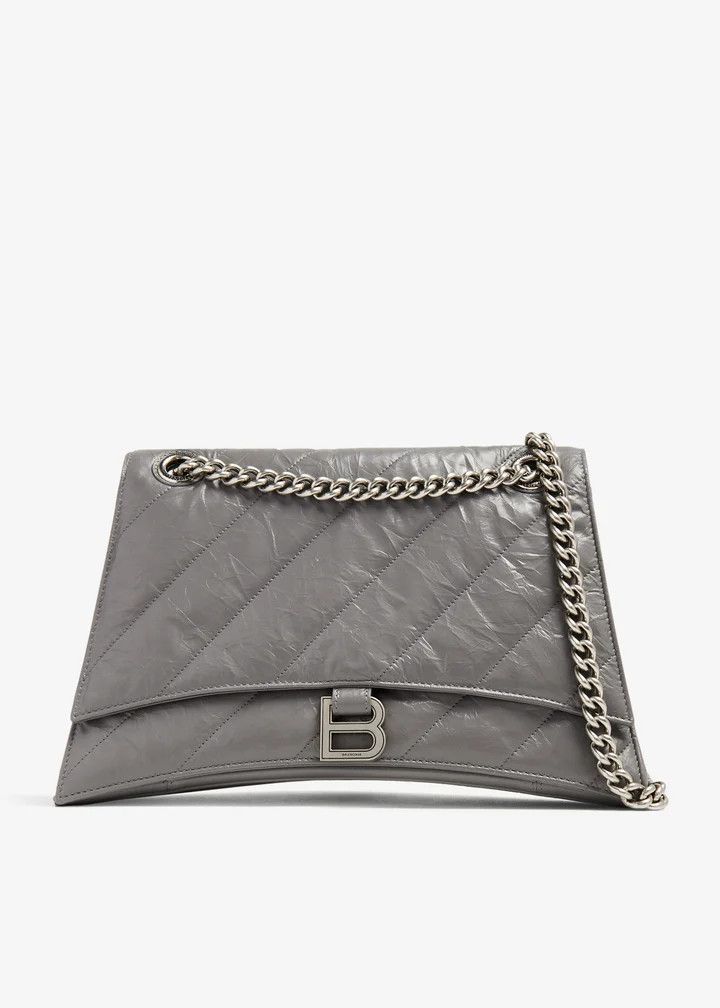Balenciaga o1s1rm0825 Size: OS / Crush Chain Bag Medium in Dark Grey Size ONE SIZE - 1 Thumbnail