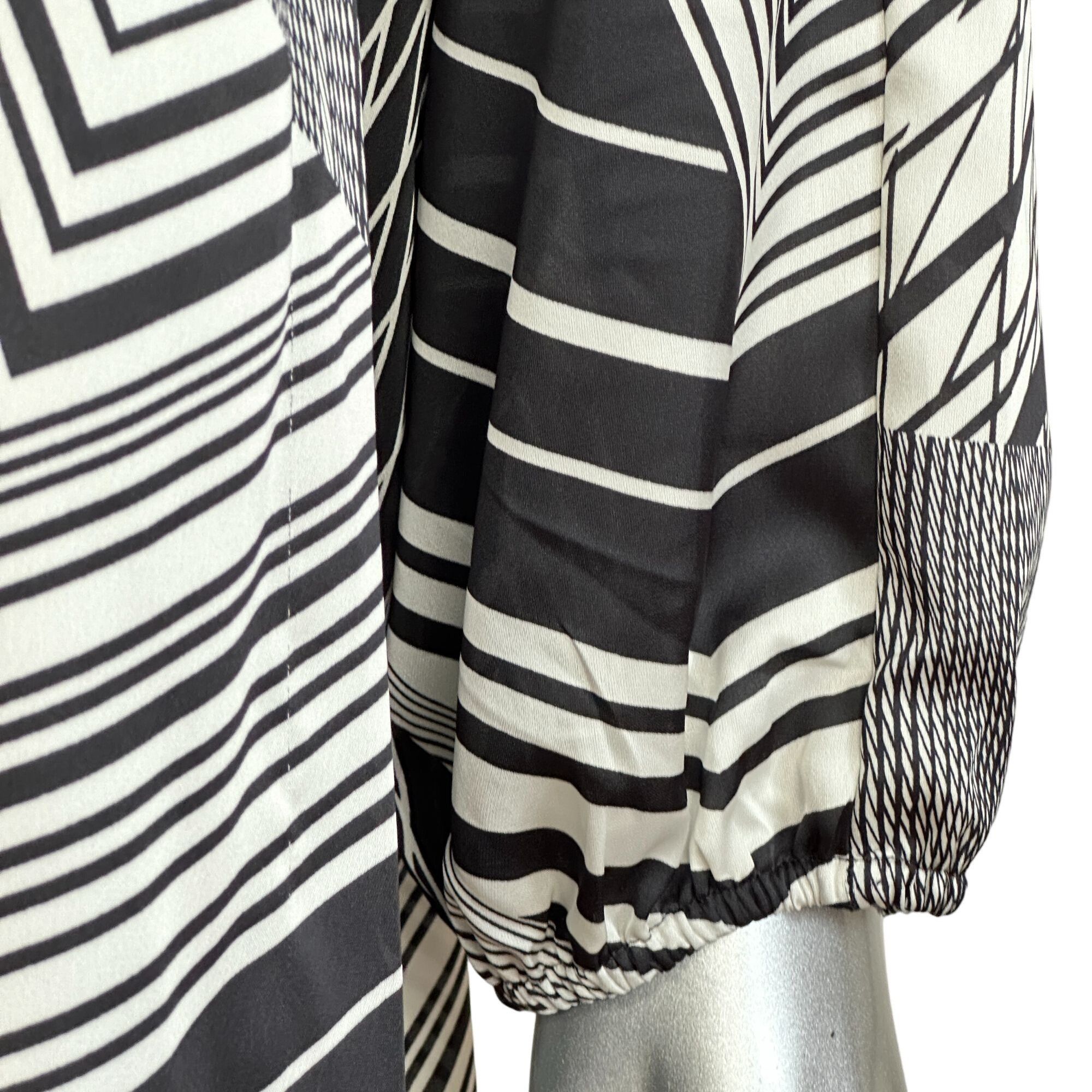 Kasper Kasper Women's Black & White Geometric Print Long Sleeve Pul Size XL / US 12-14 / IT 48-50 - 5 Thumbnail
