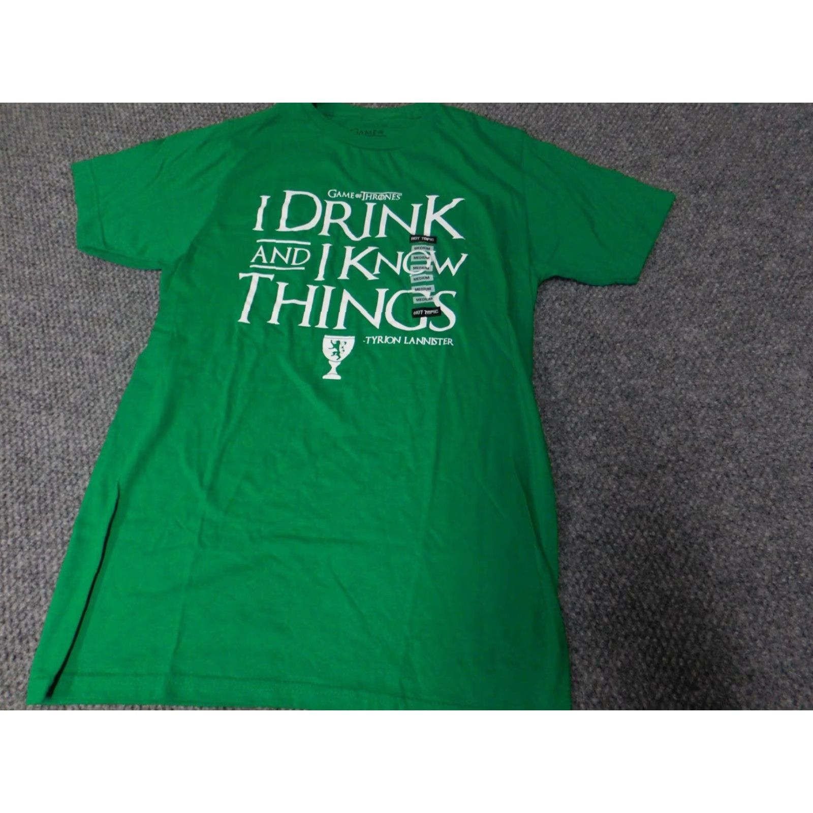 Vintage Game Of Thrones Mens T-Shirt Short Sleeve Crew Neck Green M Cotton Spandex Logo Graphic Print Classic Vintage: No (Regular) Adults Mens Shirt Size US M / EU 48-50 / 2 - 3 Thumbnail