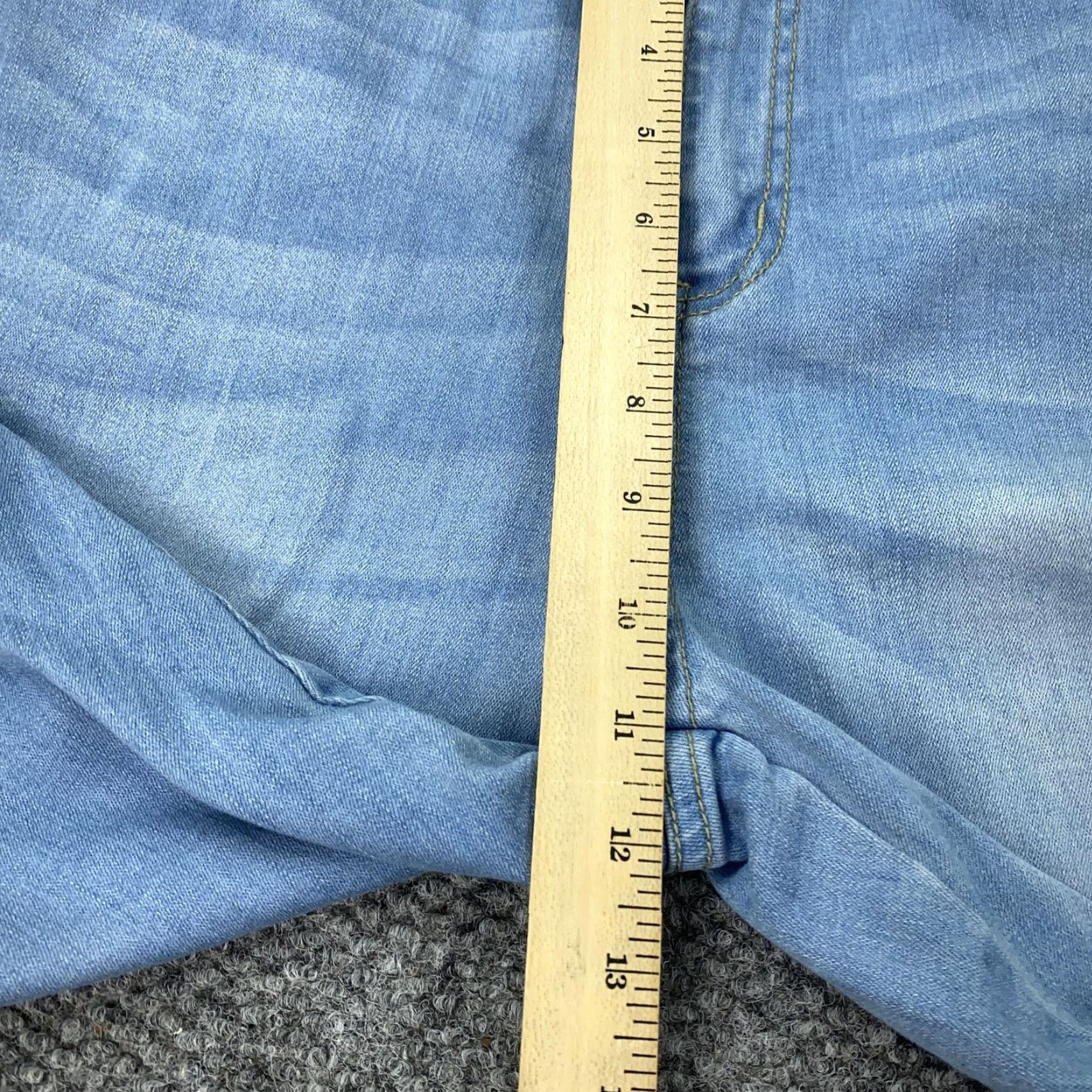 Vintage Iris Jeans Skinny Jeans Womens 15 Light Wash Striped Side Stripe Raw Hem Stretch Denim Jeans Womens 15 Size 36" / US 14 / IT 50 - 6 Thumbnail