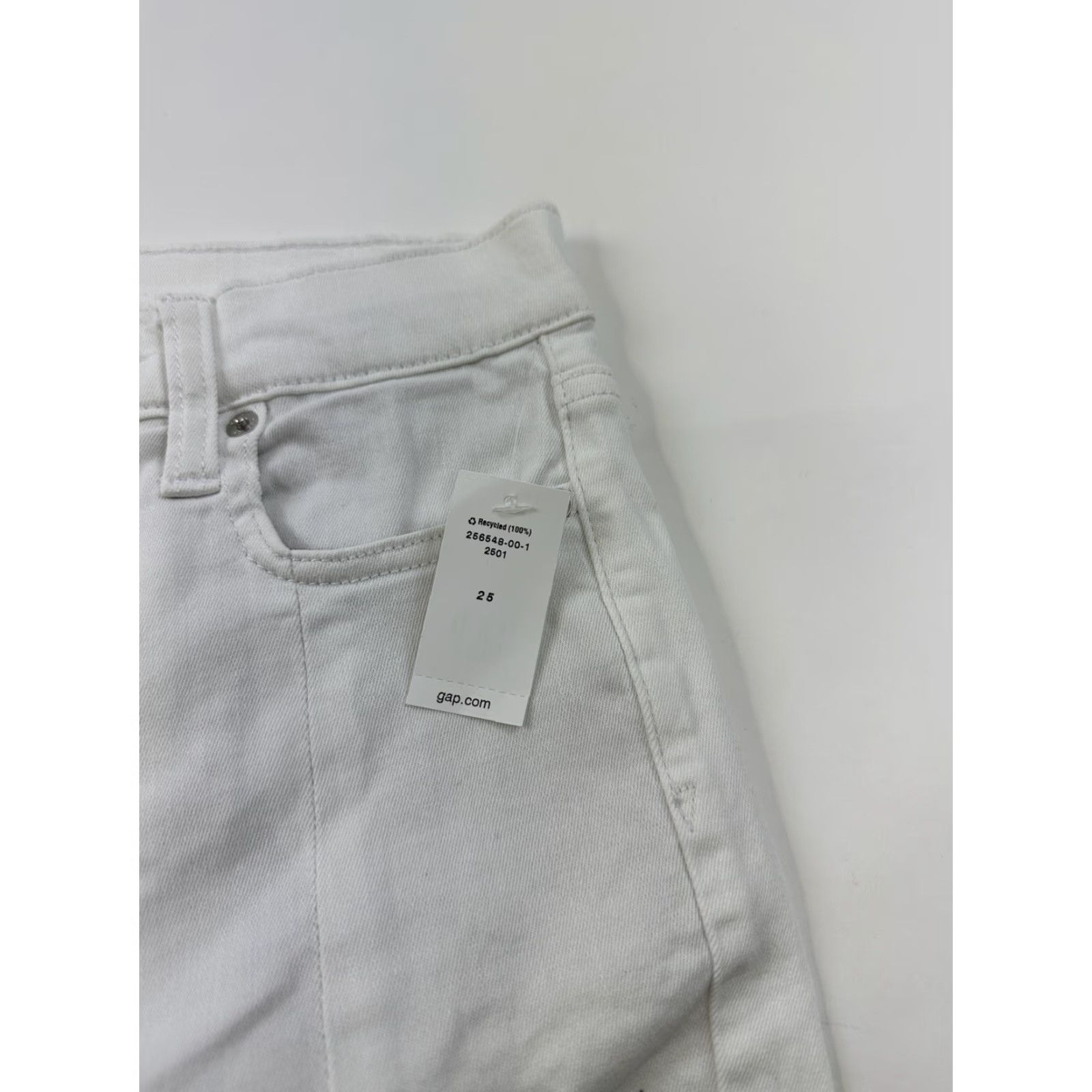 Gap Gap Jeans Womens 25 White True Skinny Ankle Slits NWT Size 42" / US 20 - 3 Thumbnail