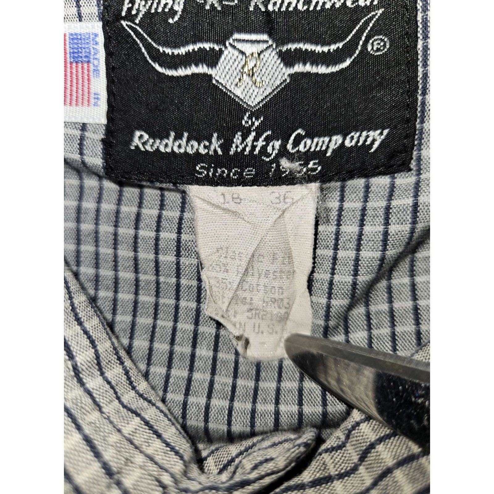 Vintage VINTAGE Flying R Ranchwear Pearl Snap Shirt Men's 18-36 Gray Long Sleeve USA Western Shirt Size US XXL / EU 58 / 5 - 3 Thumbnail
