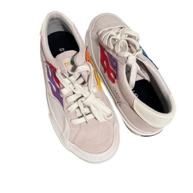 STRAYE Straye Logan Flame Cream Rainbow Sneaker Skate Shoe Unisex Size US 8 / EU 41 - 10 Thumbnail