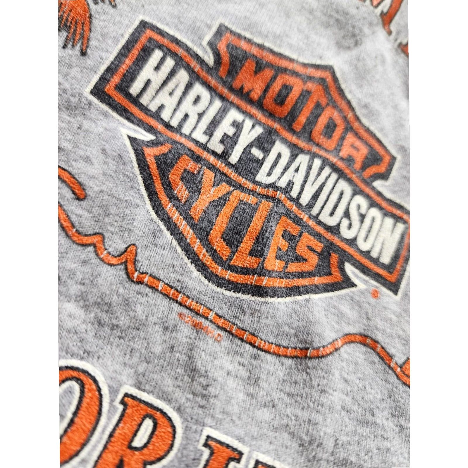 Harley Davidson VINTAGE Harley Davidson Gray Graphic T-Shirt Top Womens XL 90s Retro Size XL / US 12-14 / IT 48-50 - 5 Thumbnail