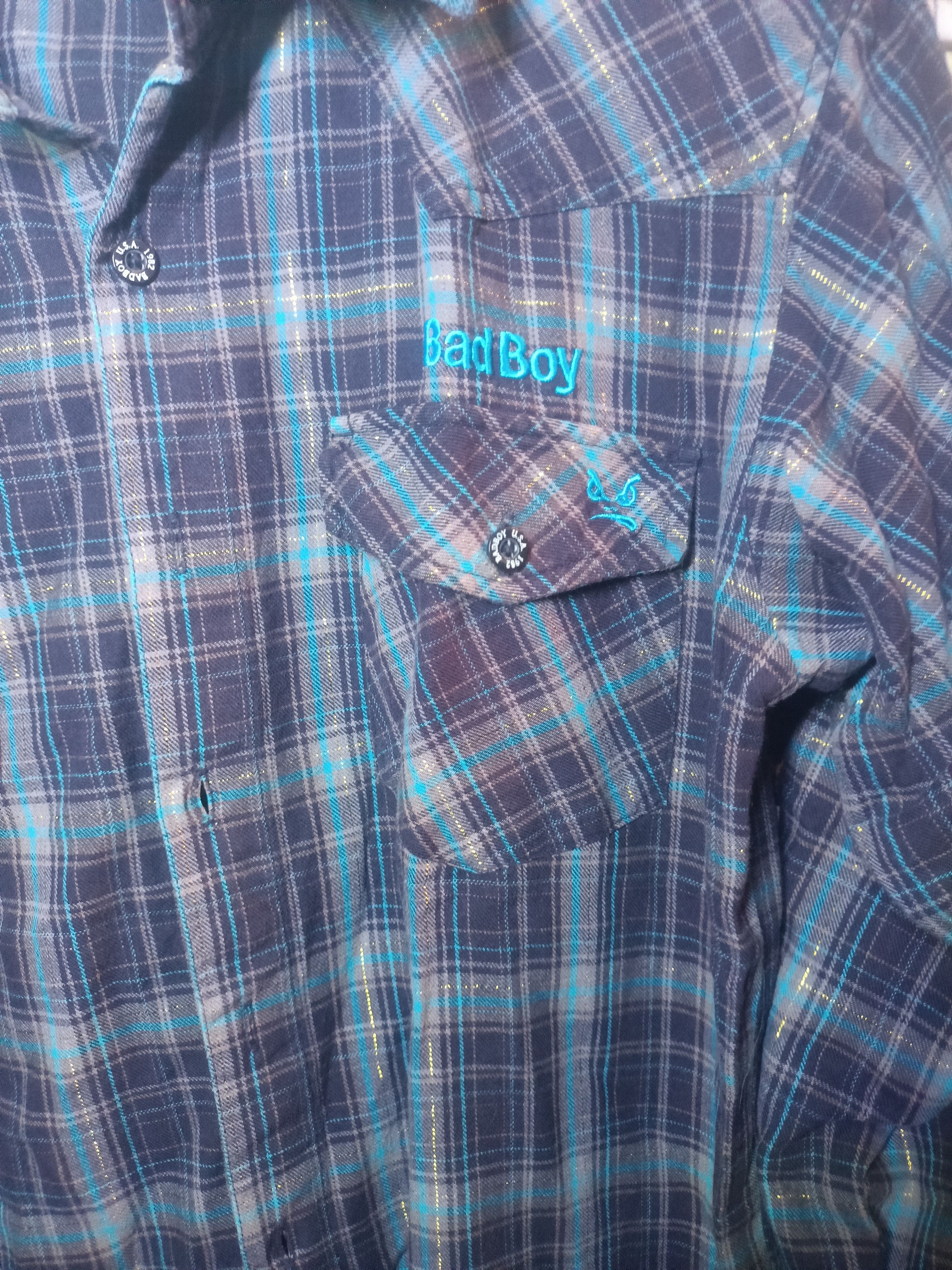Japanese Brand Vintage Bad Boy U.S.A. Plaid Flannel Shirt - Size 160 small Size S / US 4 / IT 40 - 5 Thumbnail