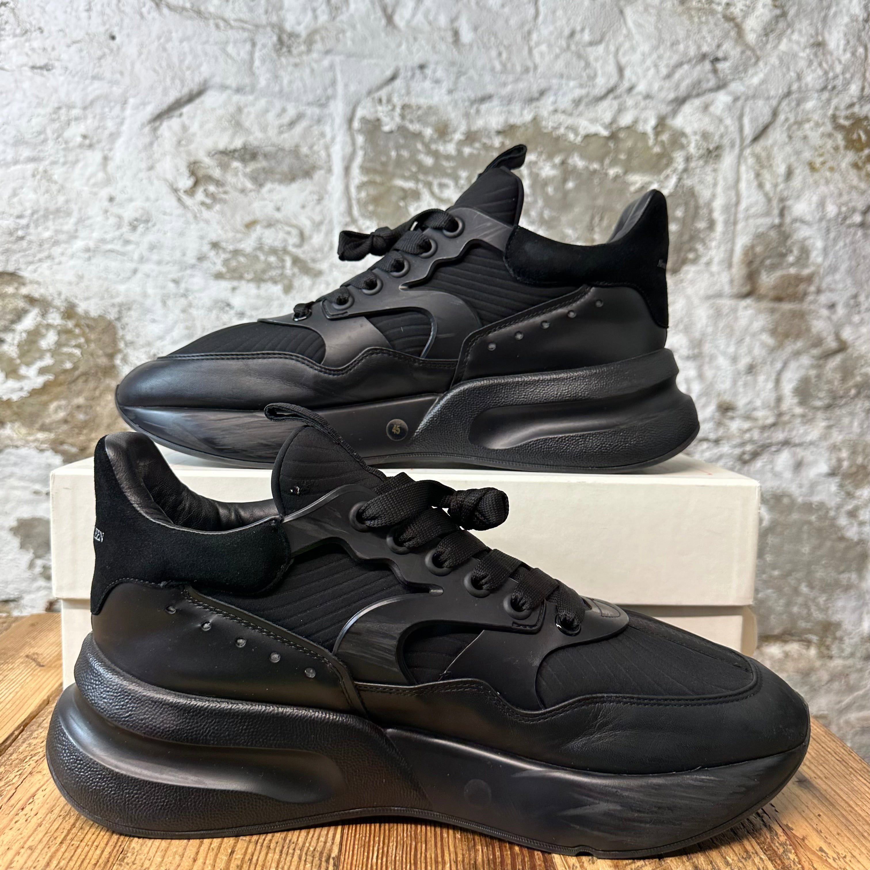 Alexander McQueen Alexander Mcqueen Triple Black Nappa Joey Sneaker Sz 12 (45) Size US 12 / EU 45 - 2 Thumbnail