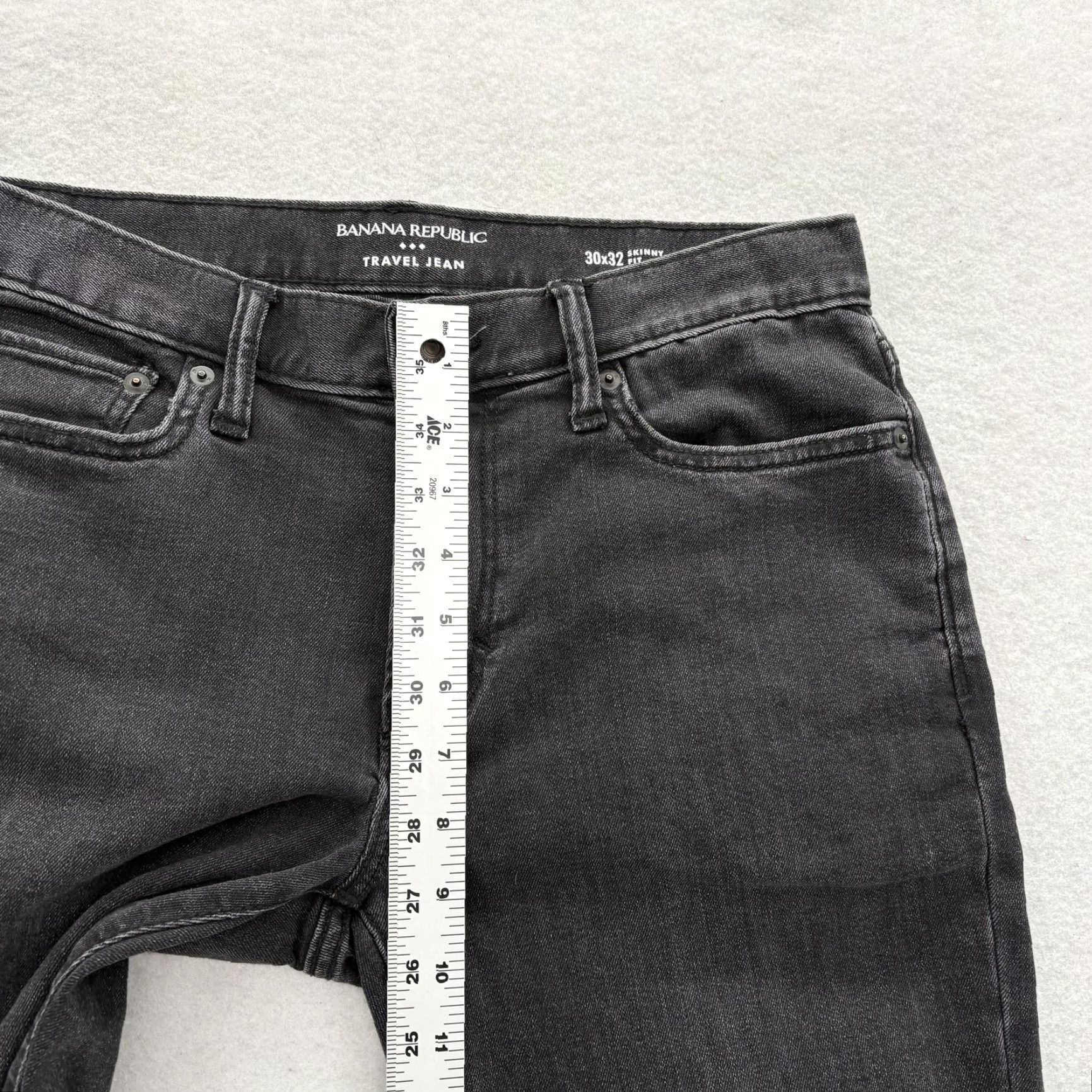 Banana Republic VINTAGE? (No) Ban an a Re public Travel Jeans Mens 30x30 Black Charcoal Skinny Fit Stretch Denim Size US 30 / EU 46 - 7 Thumbnail