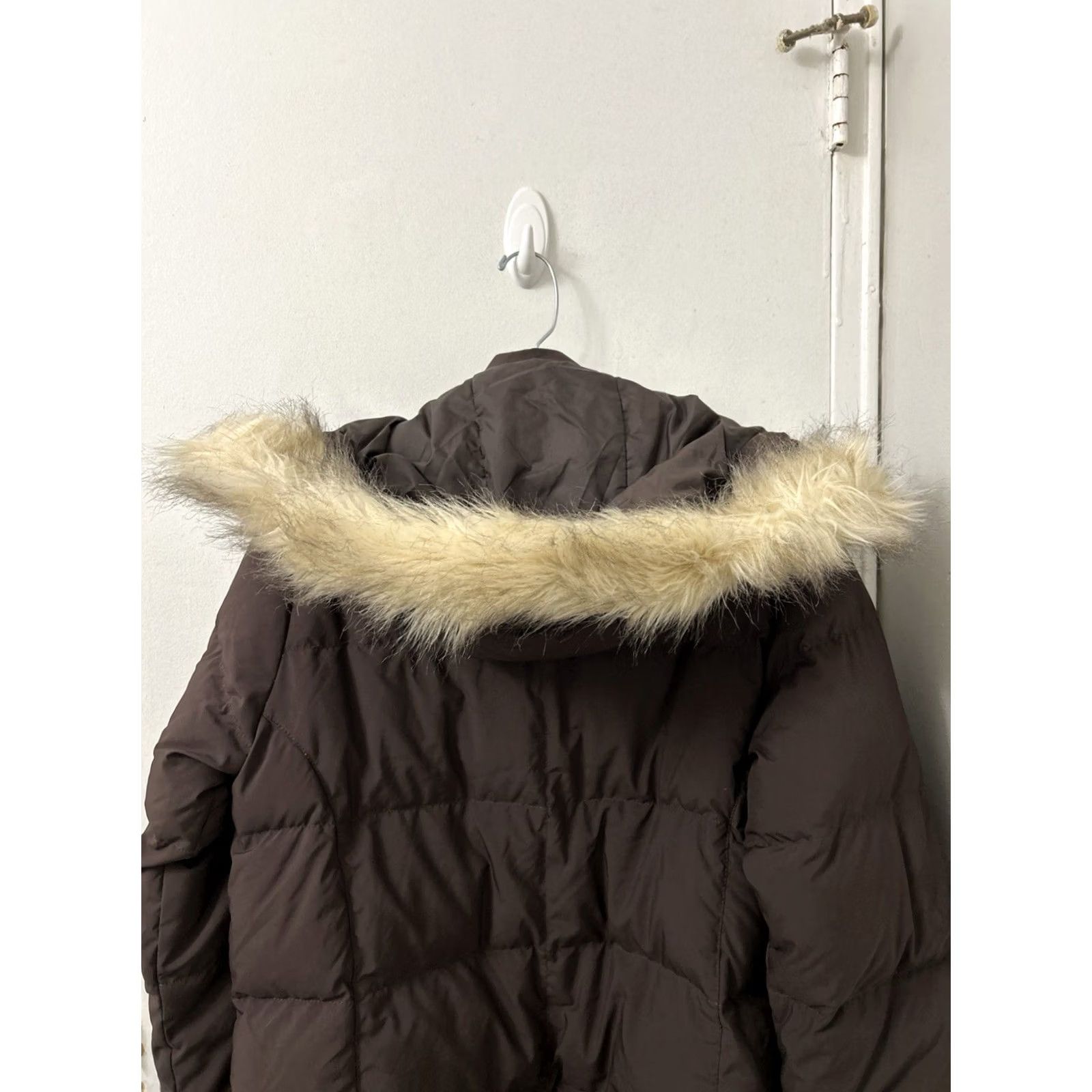 Vintage L.L. Bean Puffer Jacket Womens S Brown Fur Hood Full Zip L/S Jacket Size S / US 4 / IT 40 - 6 Thumbnail