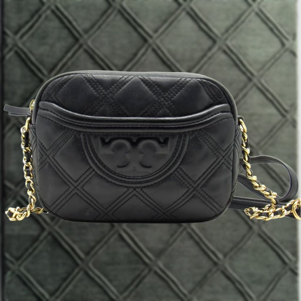 Tory Burch Tory Burch Kira Small Bag Black Women’s Shoulder Handbag Quilted Chevron Leather Gold Hardware Crossbody Strap Adjustable Inner Pockets Size ONE SIZE - 1 Thumbnail