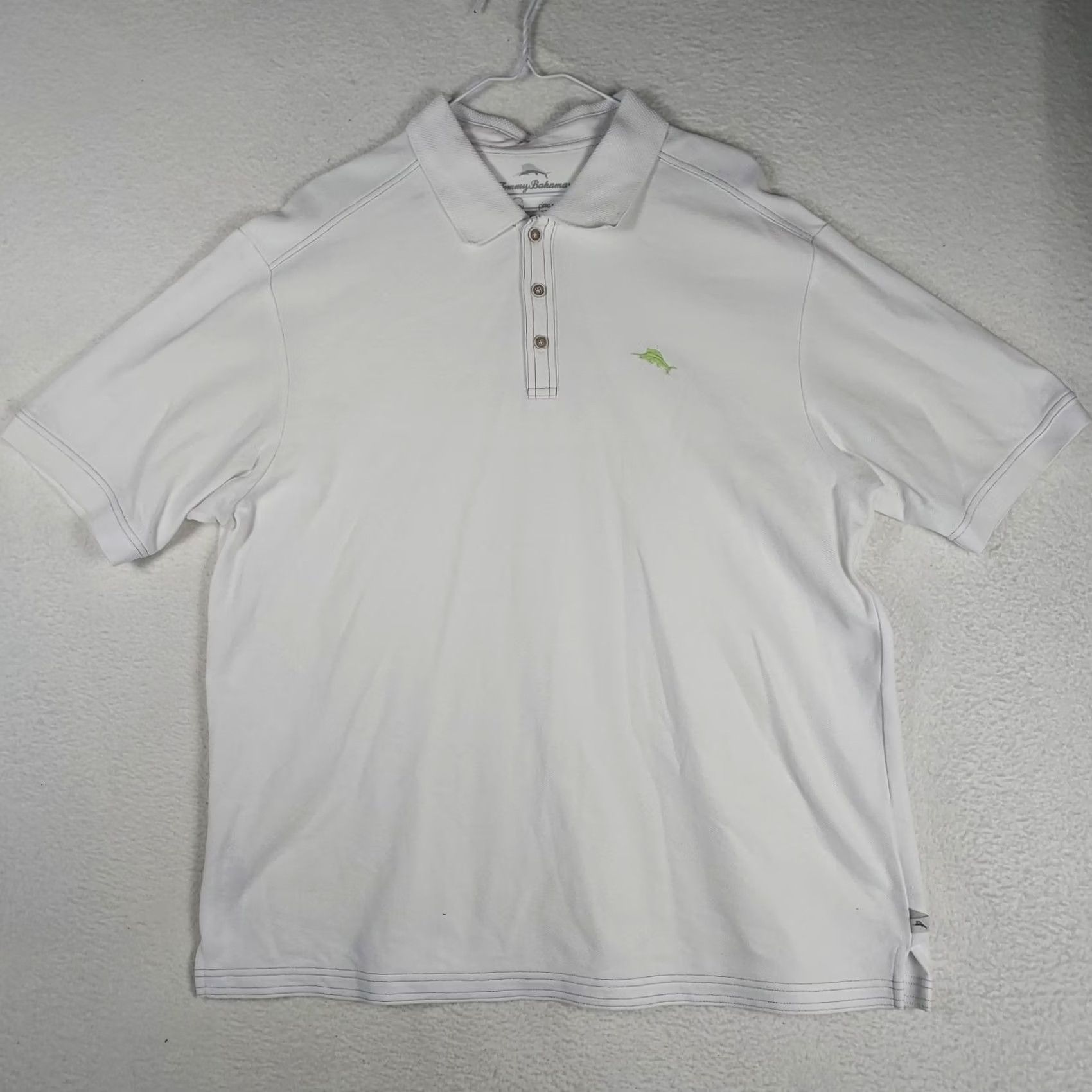 Tommy Bahama Tommy Bahama Polo Shirt Mens XL White Short Sleeve Cotton Supima Knit Breathable Logo Casual Golf Island Zone Regular Size US XL / EU 56 / 4 - 2 Thumbnail