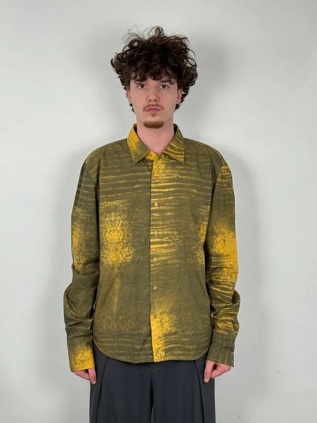 Roberto Cavalli SS2004 Cavalli Yellow Tern Abstract Sunset Shirt Size US L / EU 52-54 / 3 - 2 Thumbnail