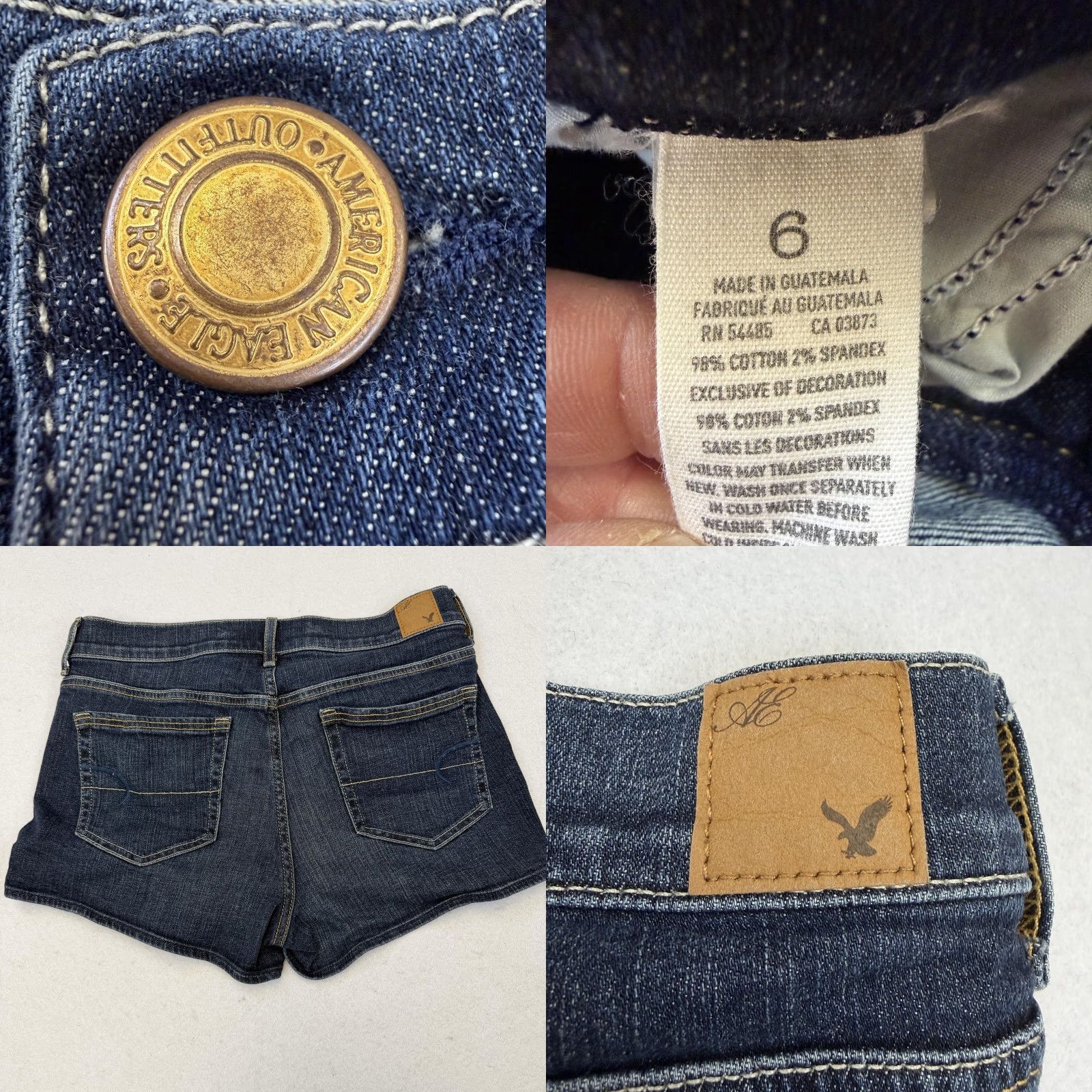 American Eagle Outfitters VINTAGE American Eagle Outfitters Shorts Womens 6 Blue Denim Stretch Hot Pants Low Rise Size 28" / US 6 / IT 42 - 8 Thumbnail