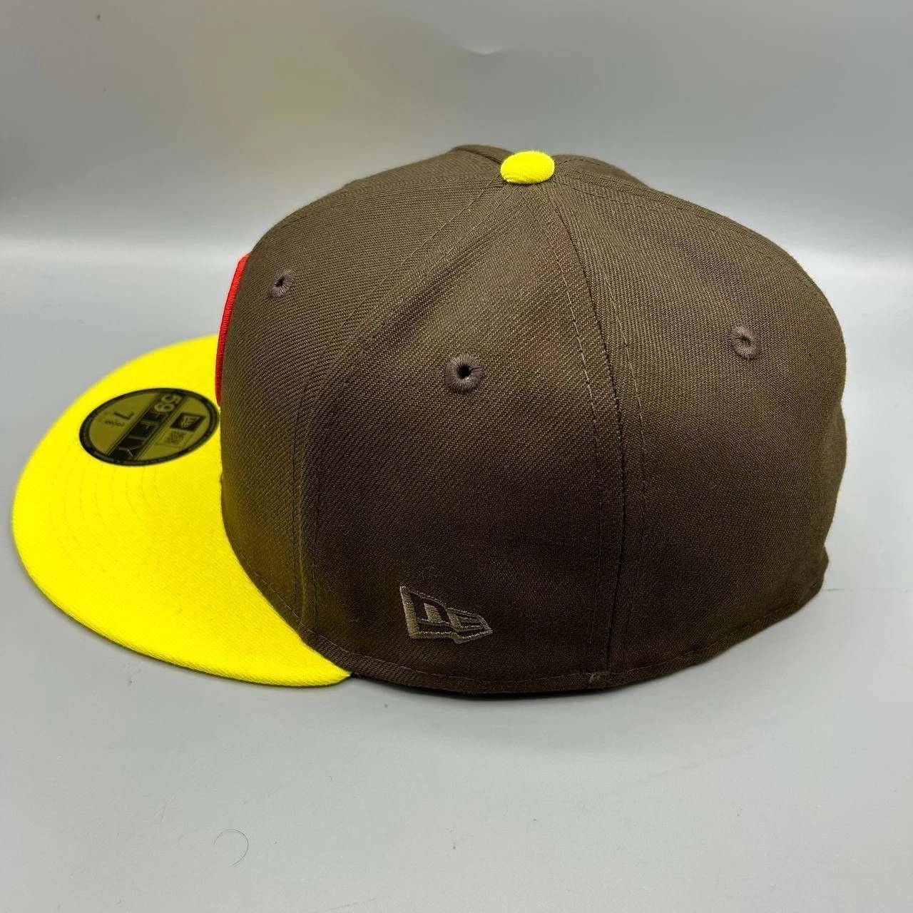 New Era Los Angeles LA Dodgers Hat Men 7 3/8 Brown MLB Fitted Cap Size ONE SIZE - 3 Thumbnail