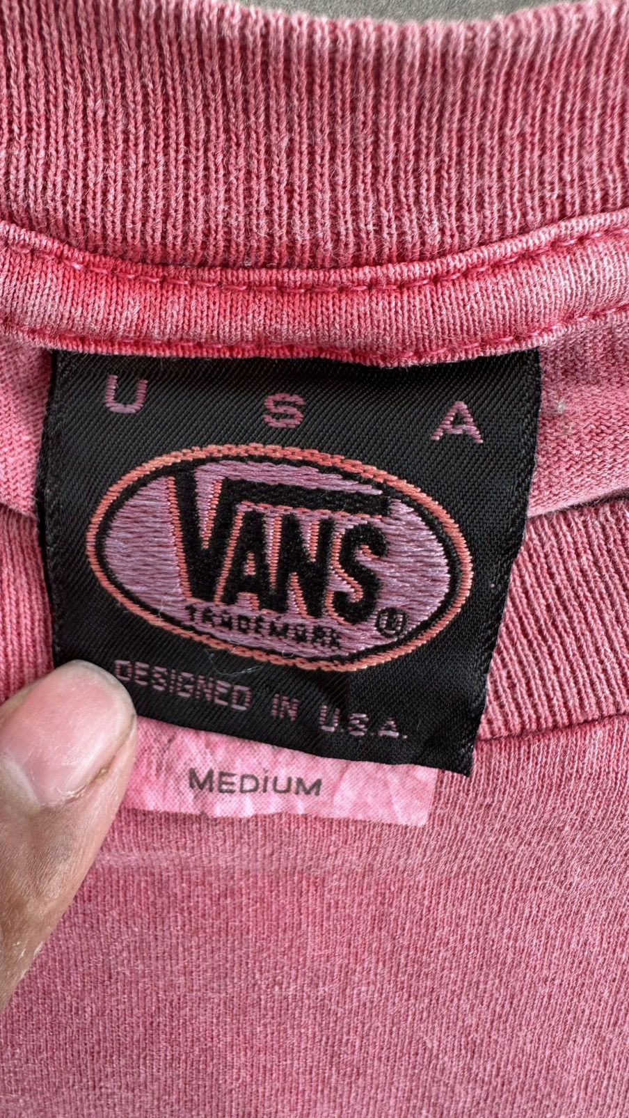 Vans VINTAGE VANS MADE IN USA SPELLOUT DYE BLEACH TEE Size US M / EU 48-50 / 2 - 4 Thumbnail