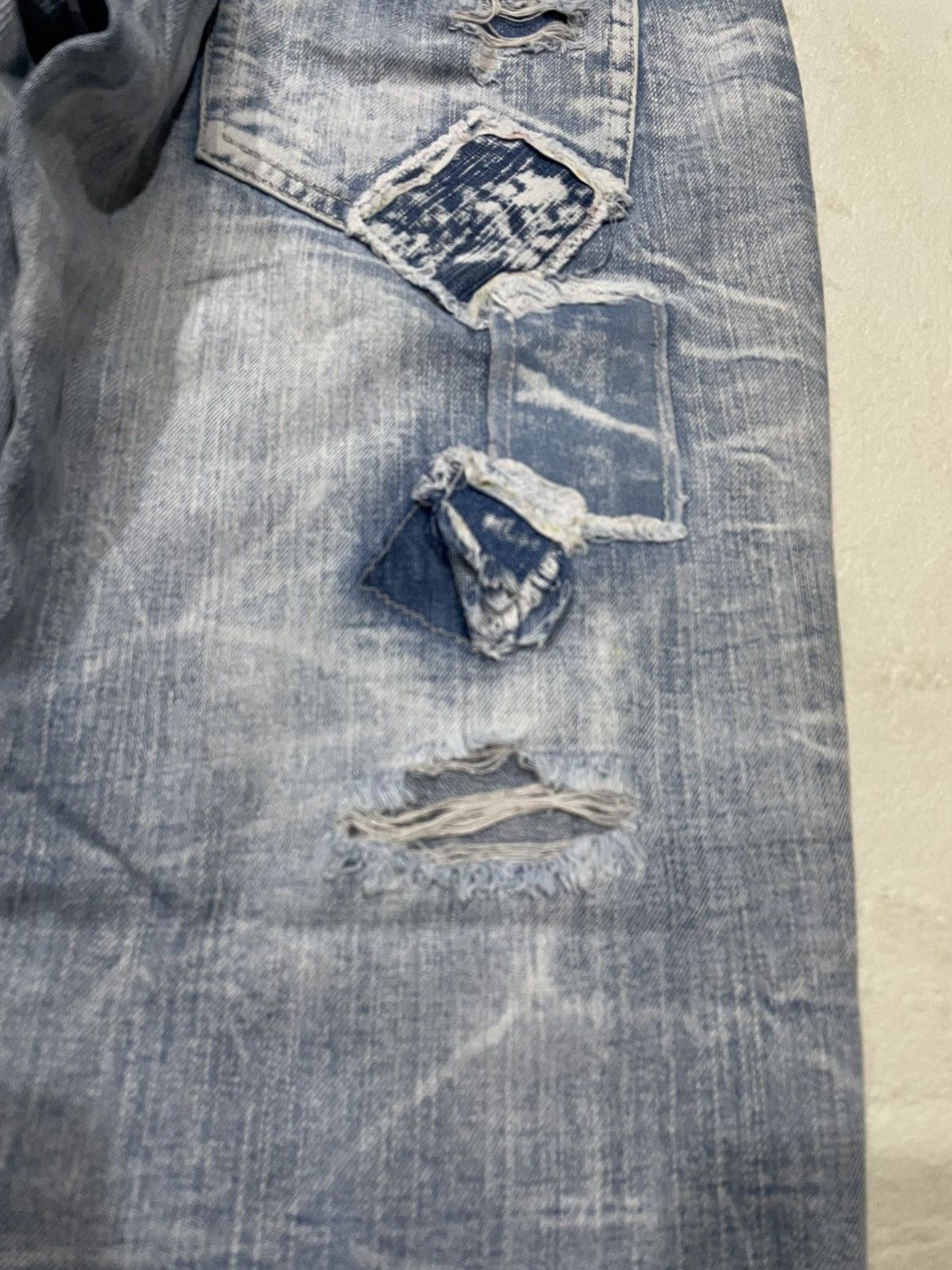 Japanese Brand Vintage Sky Bomber faded distress riped denim jeans Size US 30 / EU 46 - 18 Thumbnail