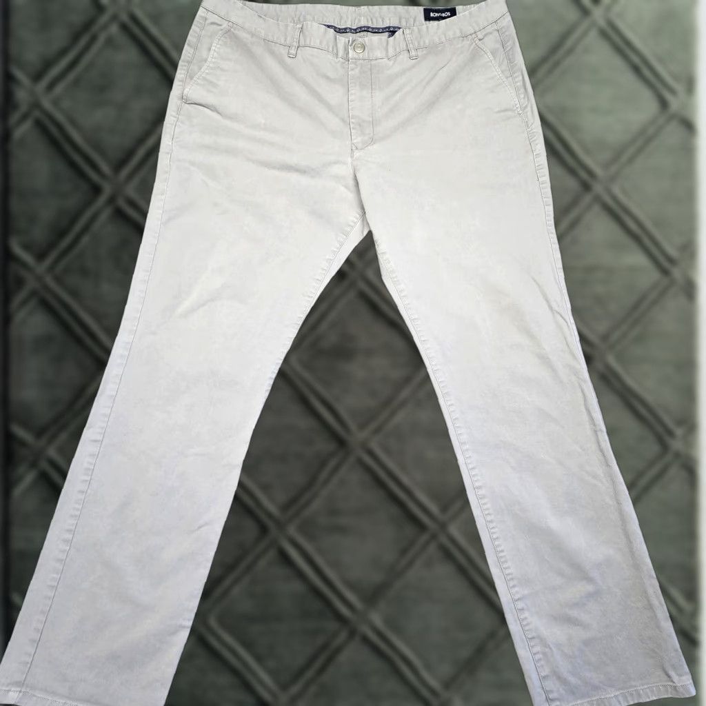Bonobos Bonobos Pants Mens 40x32 Gray Chino Slim Tapered Cotton Stretch Pockets Flat Front Size US 40 / EU 56 - 1 Thumbnail