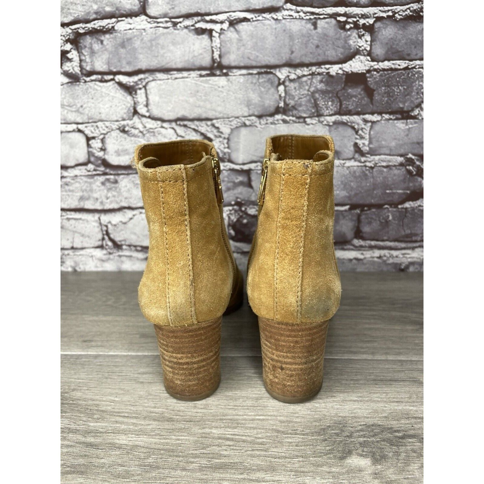 Tory Burch Tory Burch Tan Suede Leather Side Zipper High Heel Booties W Size US 7.5 / IT 37.5 - 4 Thumbnail
