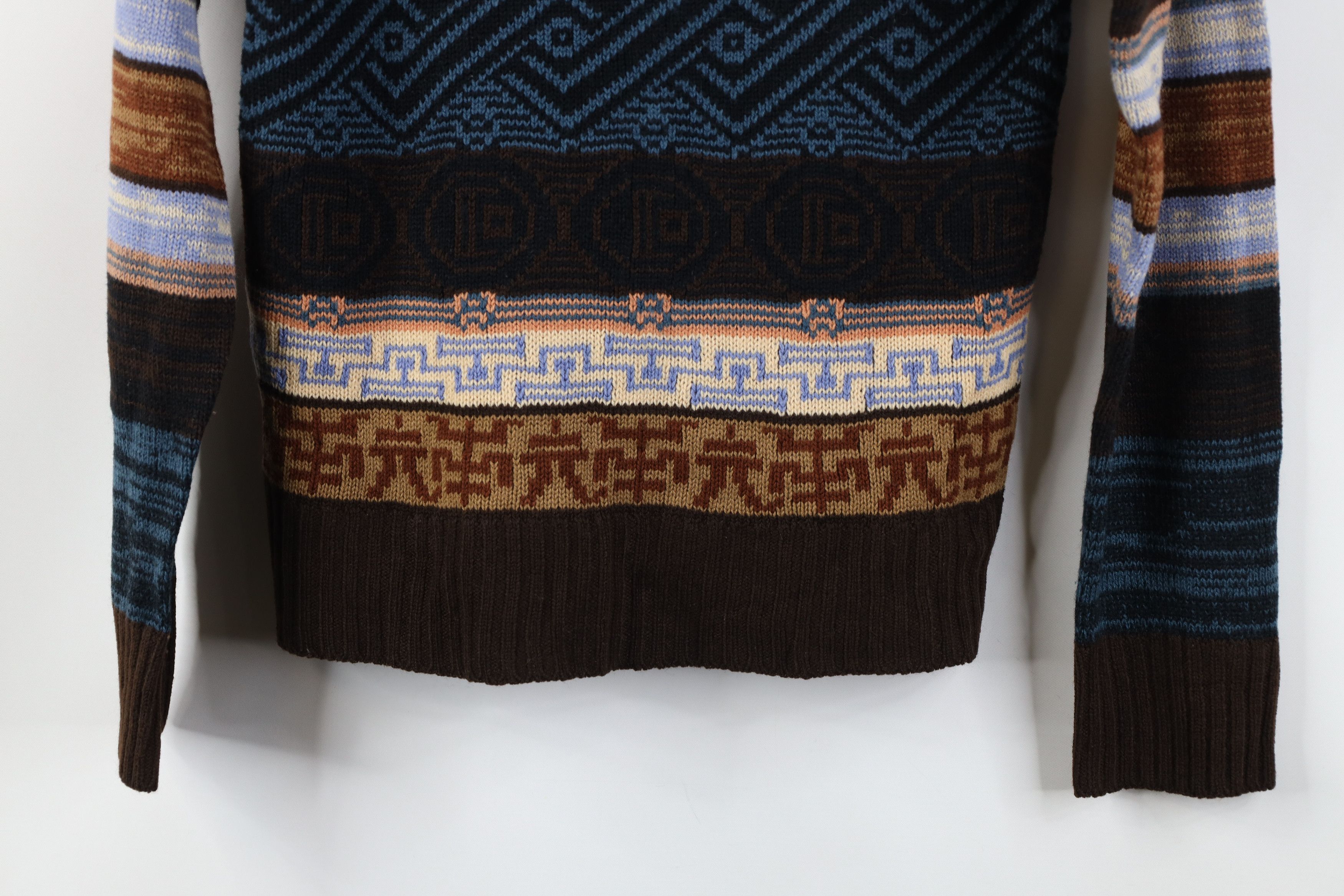 Vintage Vintage 70s Streetwear Fair Isle Crewneck Sweater Earth Tone Size XS / US 0-2 / IT 36-38 - 3 Thumbnail