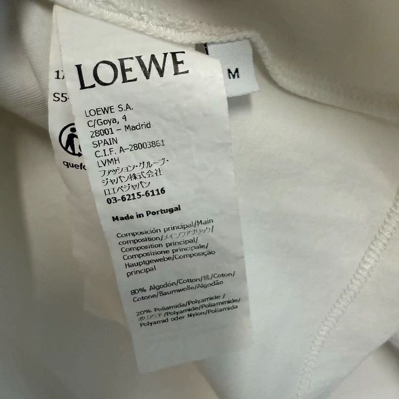 Loewe LOEWE Classic logo printed white short T-shirt on the ches Size M / US 6-8 / IT 42-44 - 2 Thumbnail