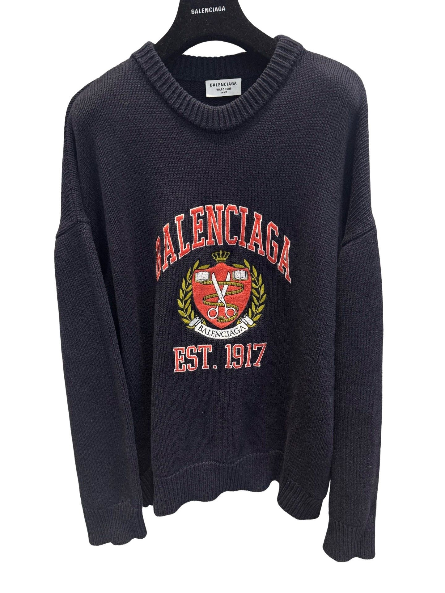 Balenciaga Balenciaga Crest Logo Knit Sweater Size M Size US M / EU 48-50 / 2 - 1 Thumbnail