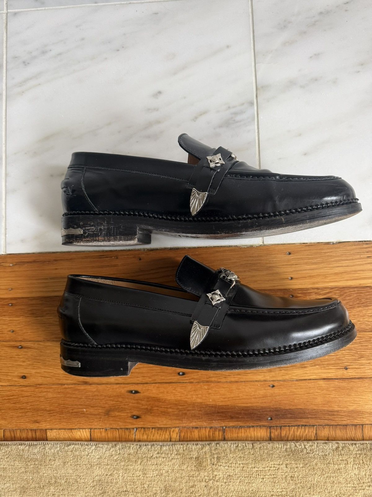 TOGA VIRILIS Toga Virgilis buckle strap leather loafers Size US 12 / EU 45 - 3 Thumbnail