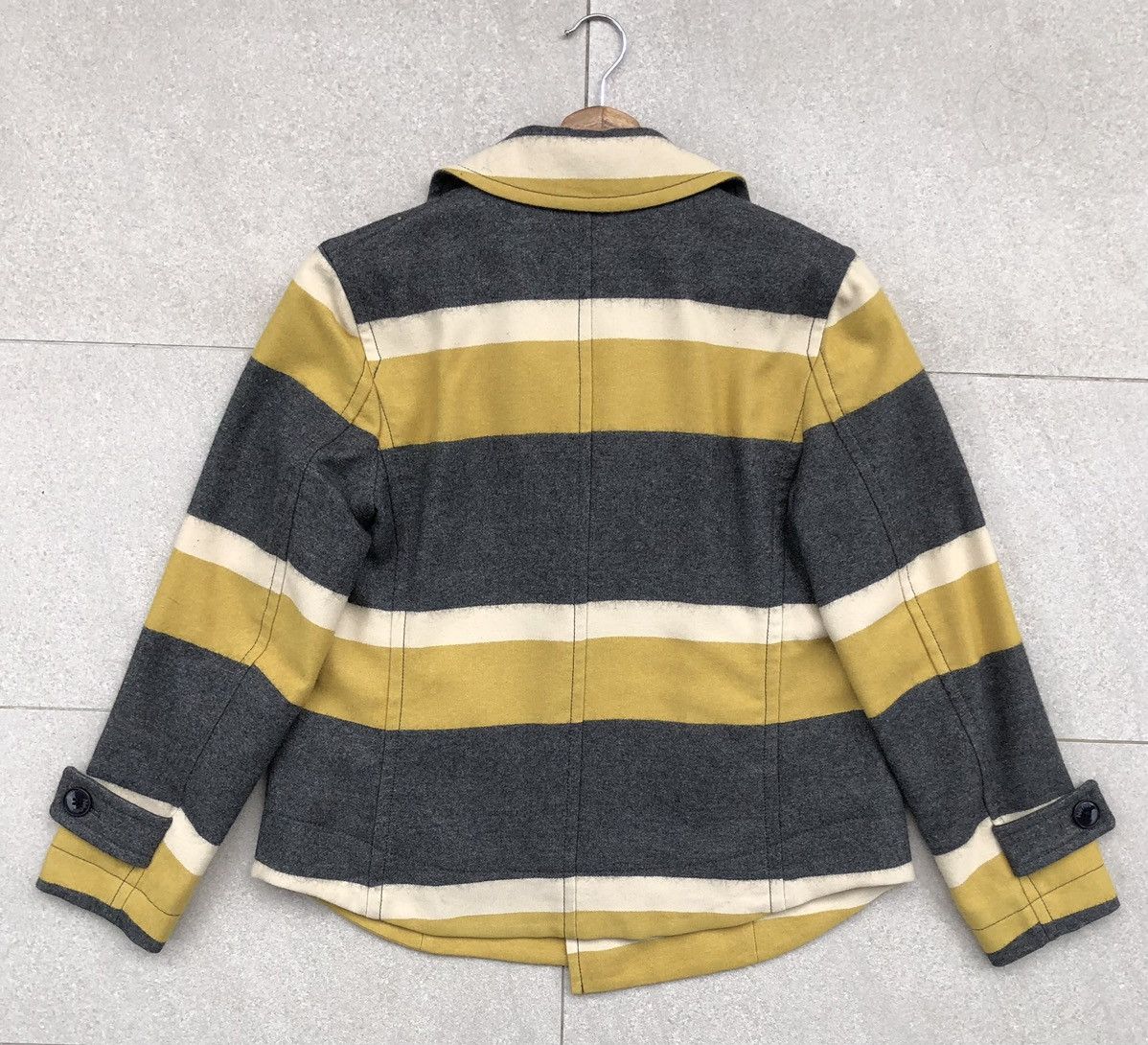 Issey Miyake Issey Miyake Japan Ne-Net Stripes Wool Pea Coat Size M / US 6-8 / IT 42-44 - 9 Thumbnail