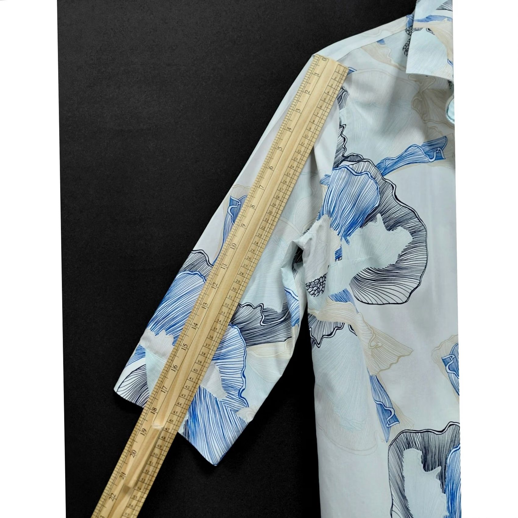 Vintage Chico'S Blue Cotton Womens Shirt - 3/4 Sleeve - Size 12/14 Size XL / US 12-14 / IT 48-50 - 6 Thumbnail