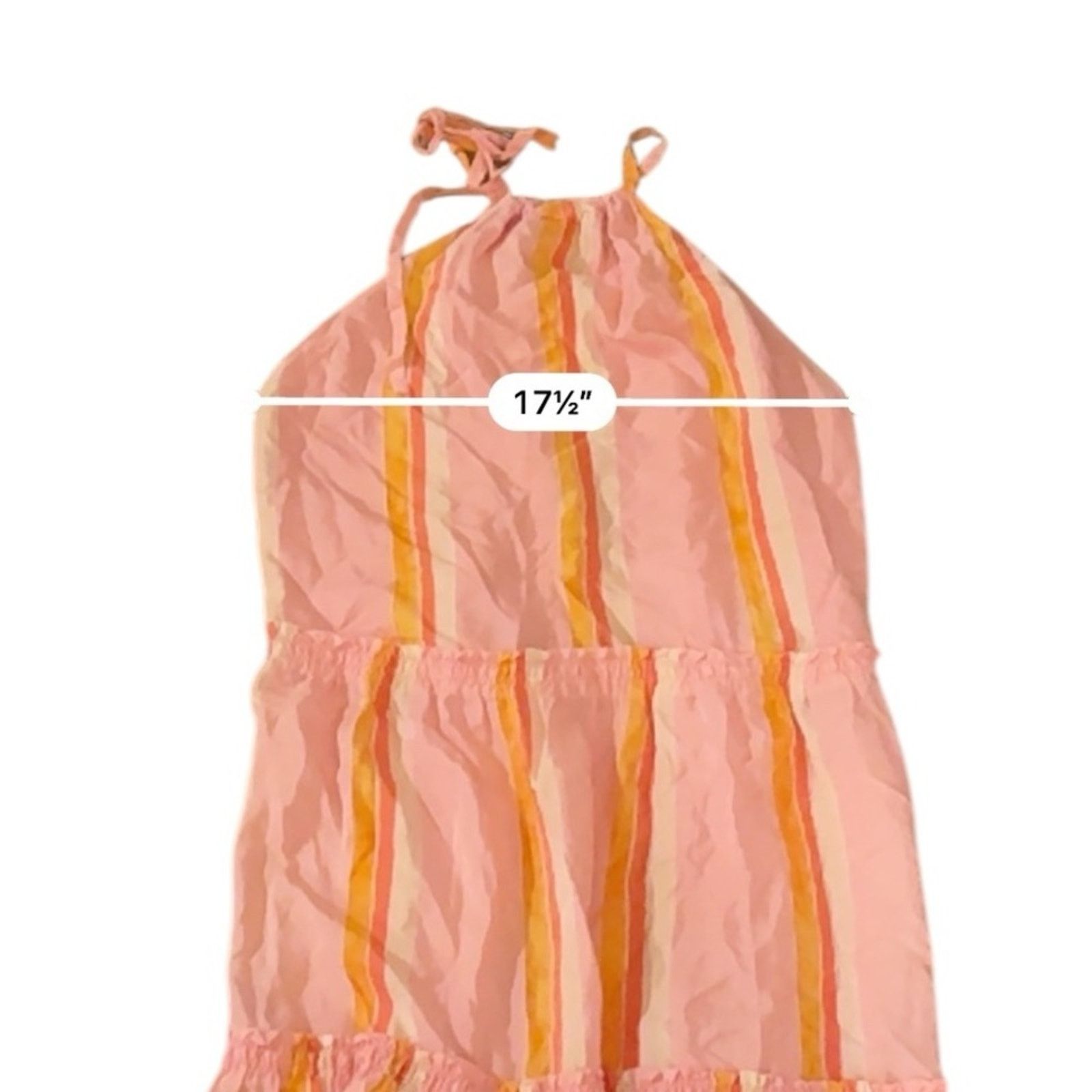 Club Monaco Club Monaco Amirra Silk Pink Multi Stripe Tiered Midi Dress Size M / US 6-8 / IT 42-44 - 12 Thumbnail