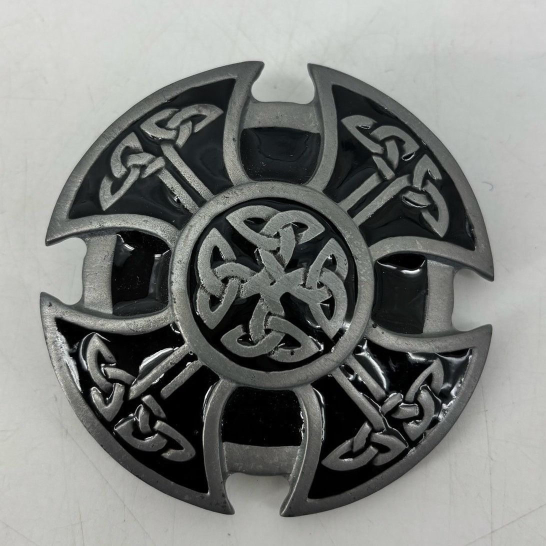 Vintage Classic Celtic Knot Motif Belt Buckle Pewter Vintage Enamel Size ONE SIZE - 1 Thumbnail