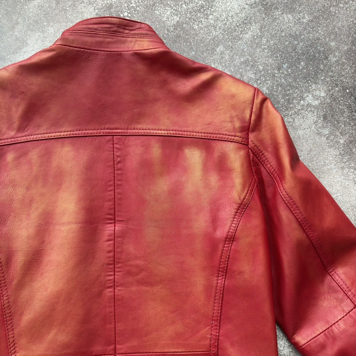 20471120 Vintage Y2K Faded Biker Leather Jacket Size XS / US 0-2 / IT 36-38 - 16 Thumbnail