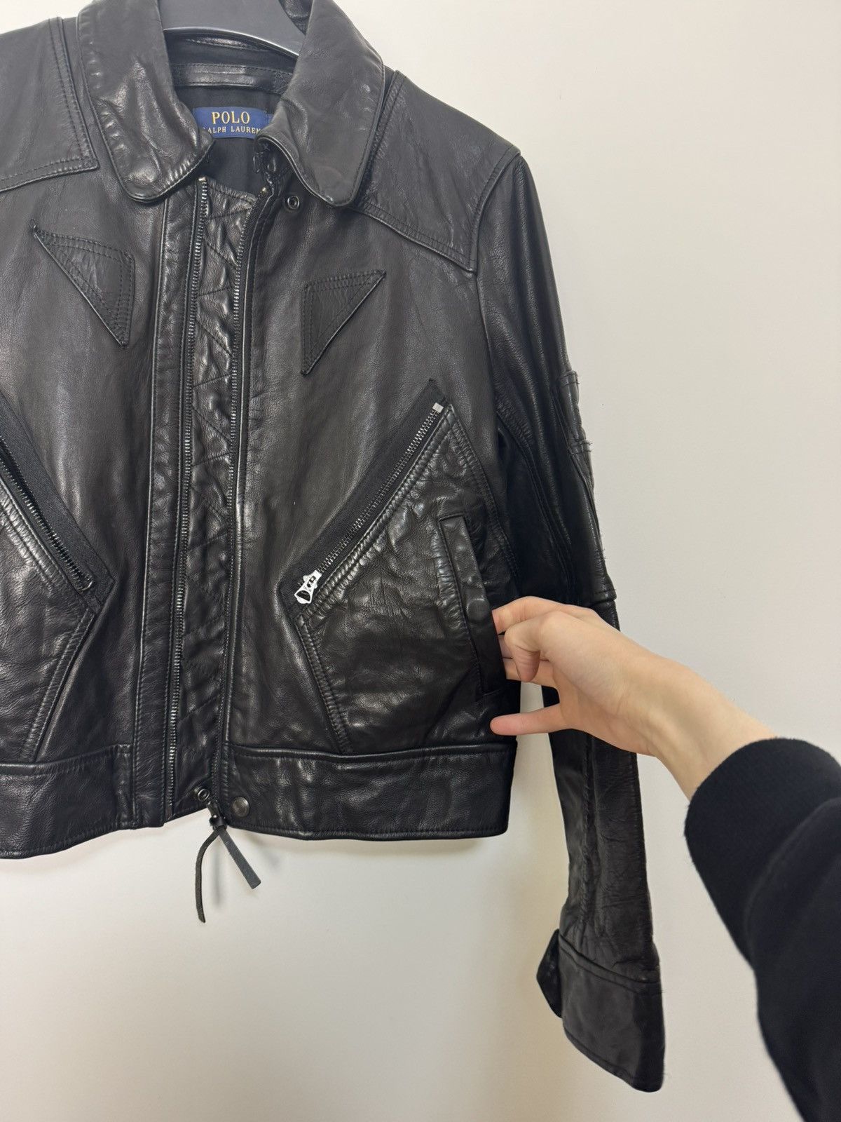 Polo Ralph Lauren × Ralph Lauren Polo Ralph Lauren Leather bomber jacket Moto Racing Biker Size M / US 6-8 / IT 42-44 - 10 Thumbnail