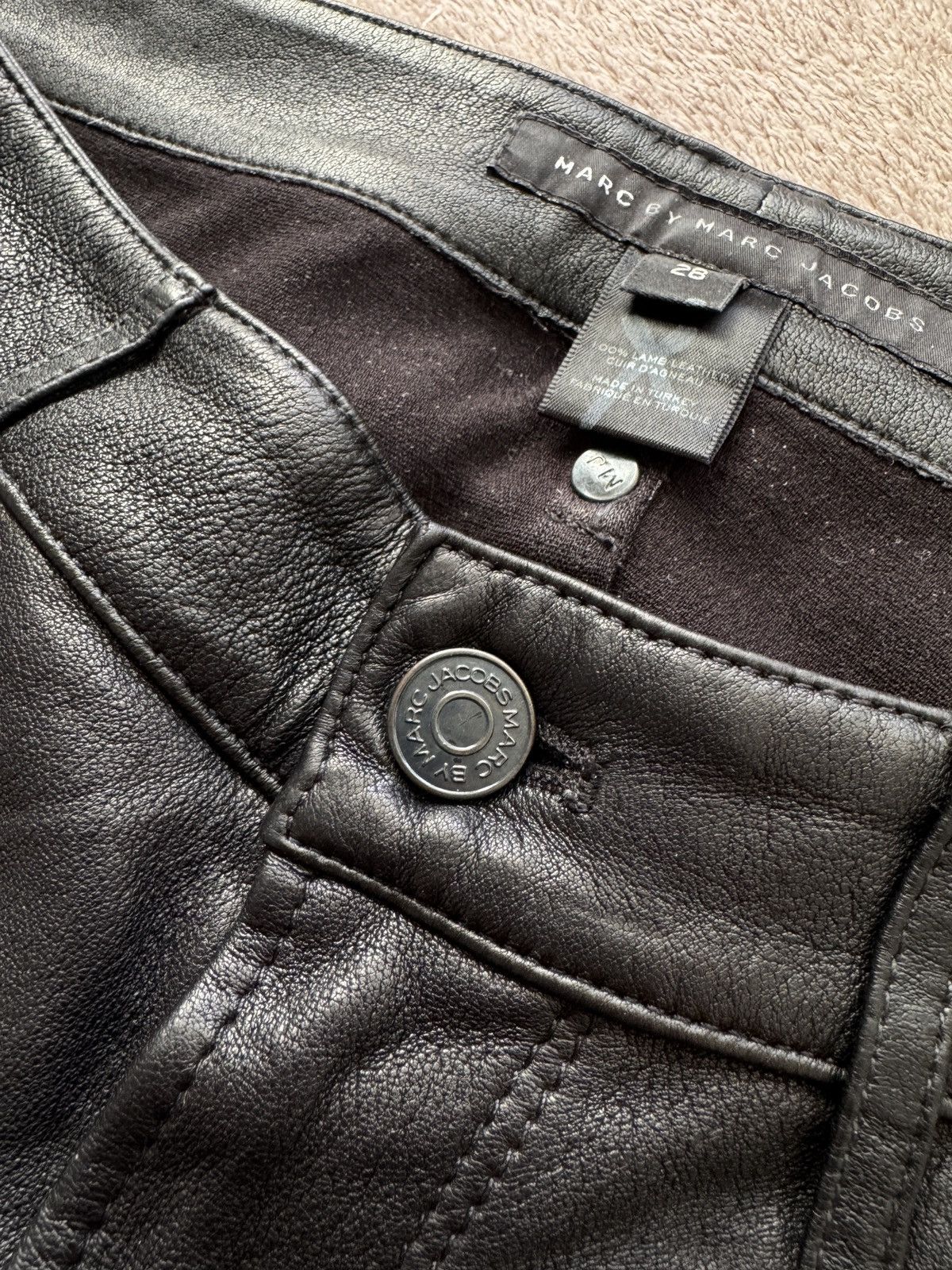 Le Grande Bleu (L.G.B.) Marc Jacobs Mirah Lamb Leather Suede Tuxedo Pants ysl gucci Size US 28 / EU 44 - 6 Thumbnail