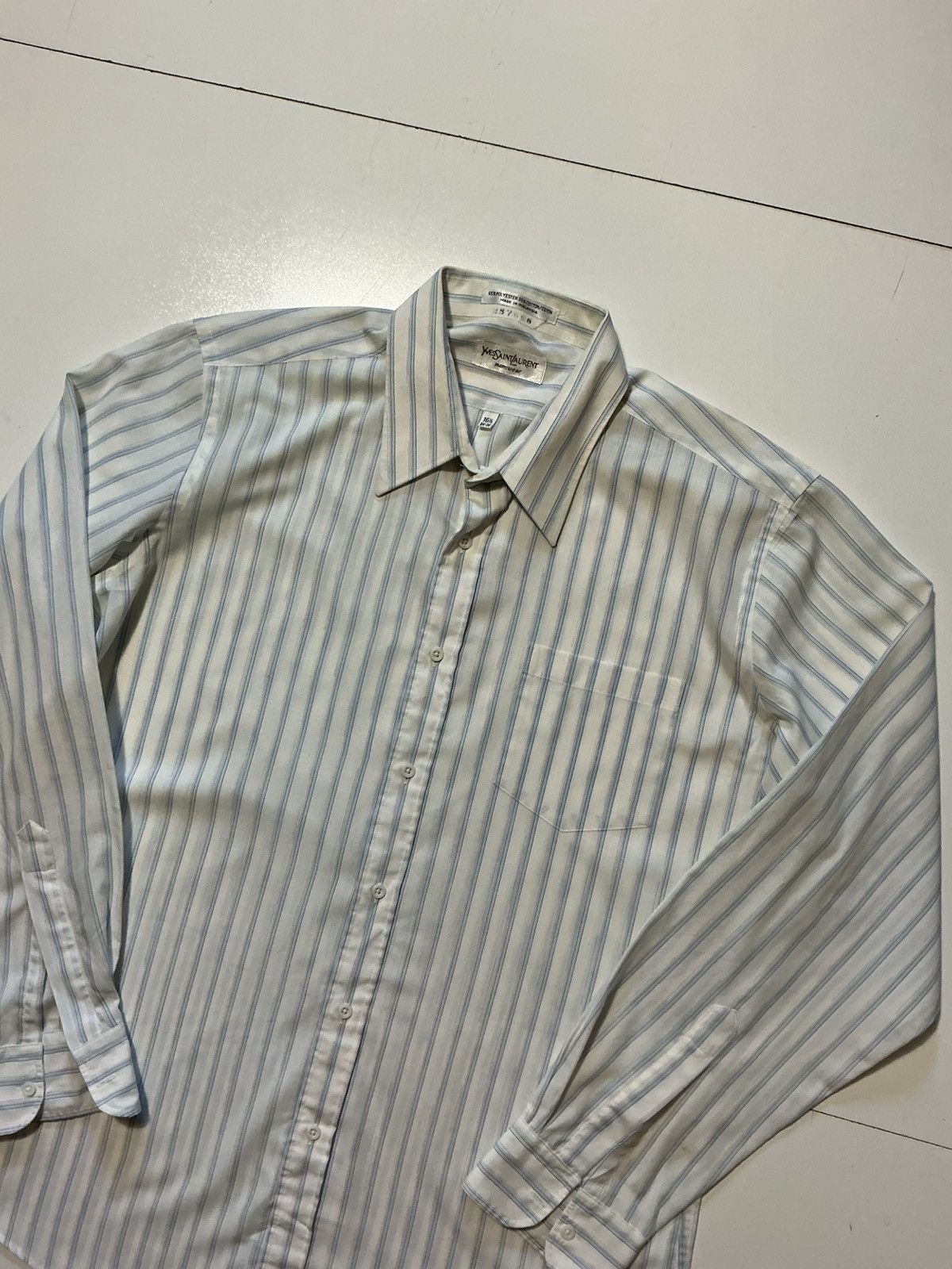 Yves Saint Laurent Vintage Yves Saint Laurent YSL Striped Button Dress Shirt Size US M / EU 48-50 / 2 - 3 Thumbnail