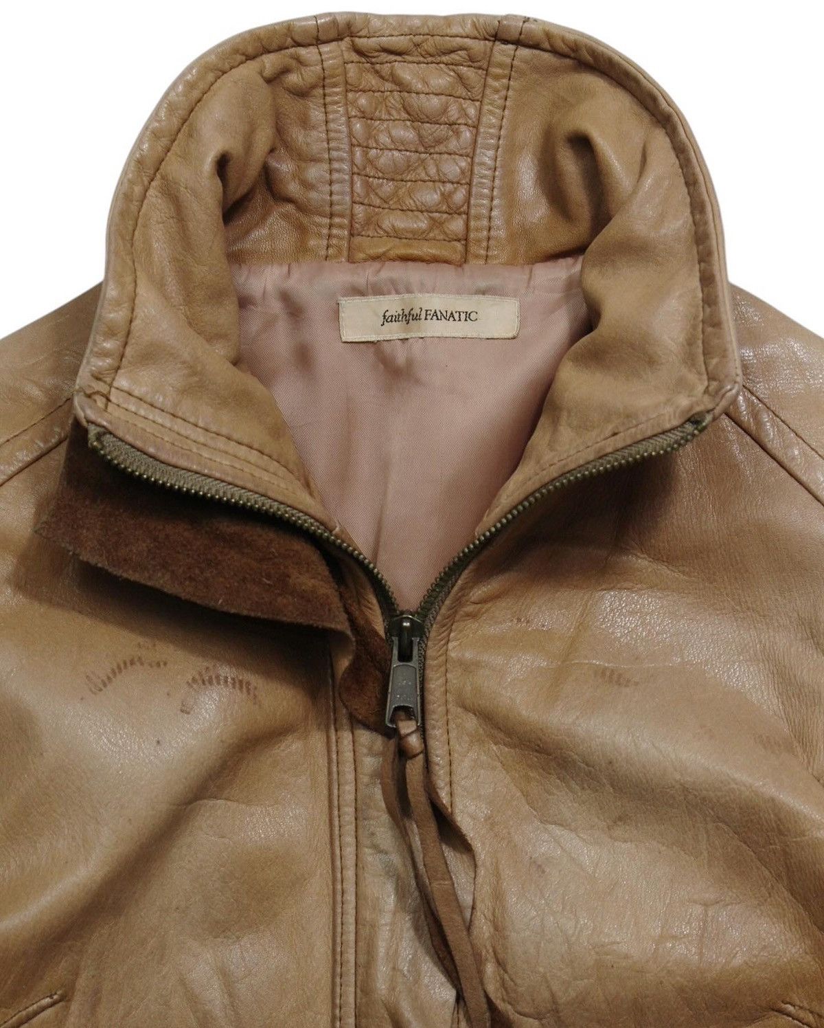 Vintage 2000S FAITHFUL FANATIC LAMBSKINS LEATHER ZIP UP JACKET Size M / US 6-8 / IT 42-44 - 4 Thumbnail