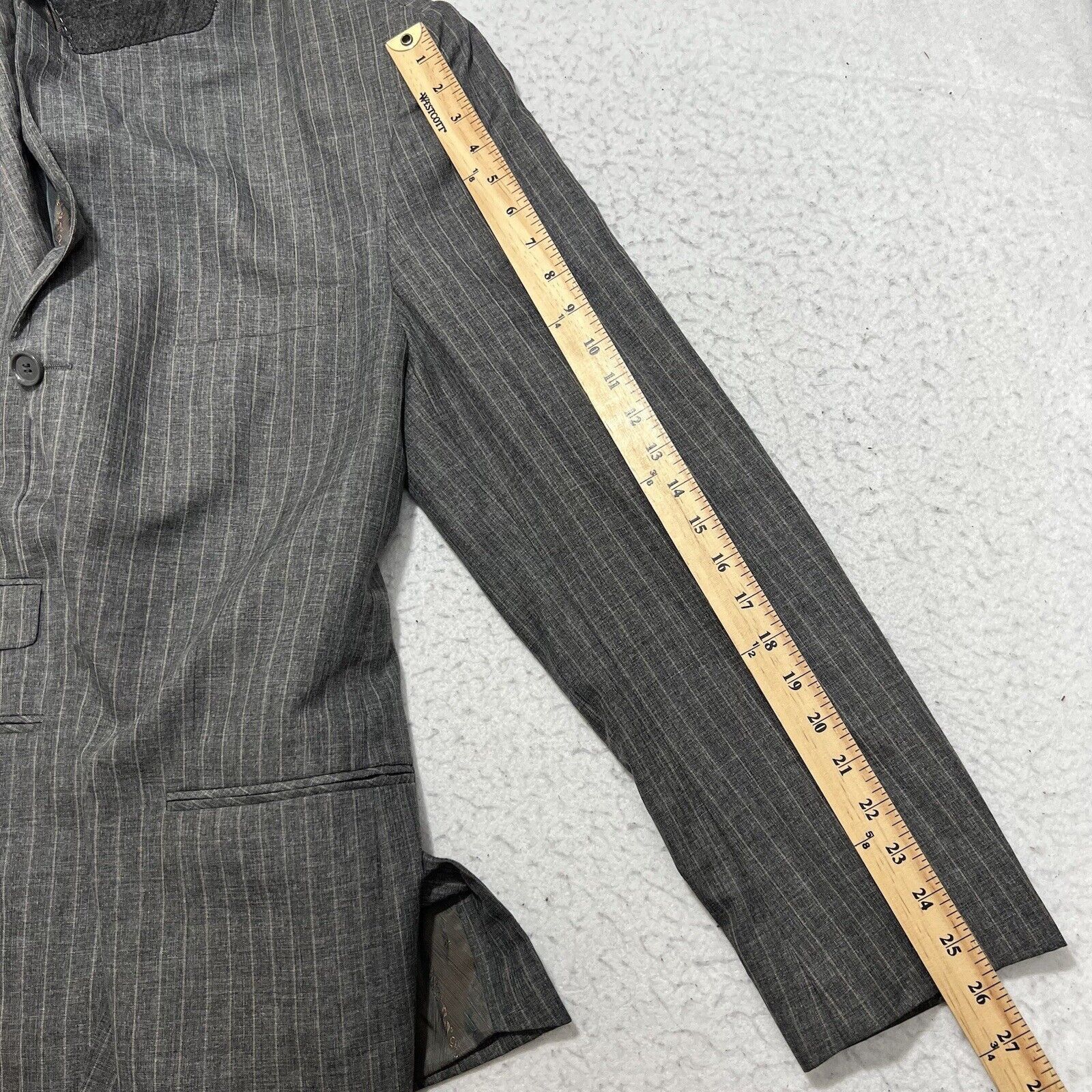 Other Sicilio Gray Pinstripe Sport Coat 3 Button Front Double Vent Size 44R - 12 Thumbnail