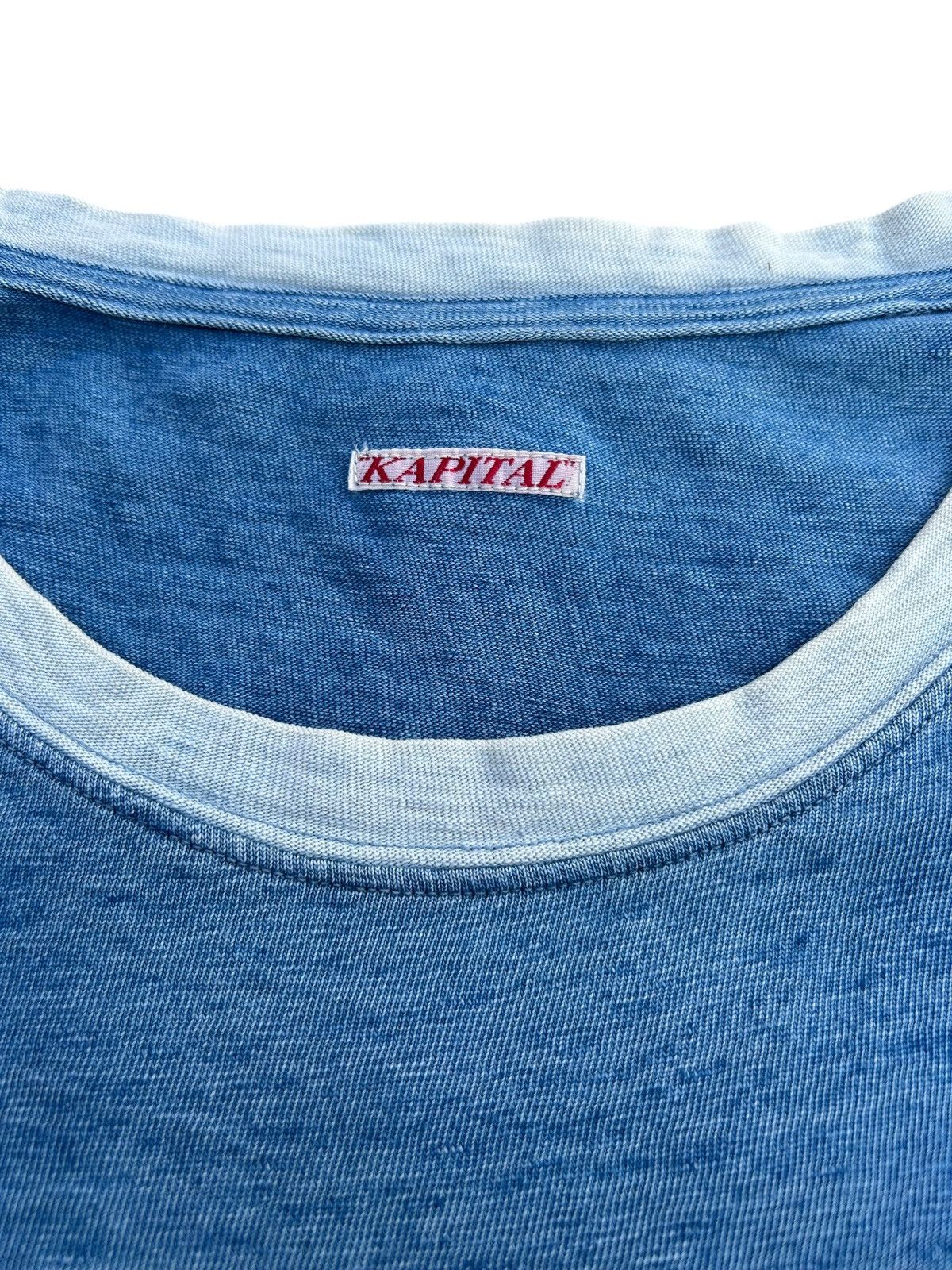 Kapital Kapital Hippies Boro Patchwork indigo Sunfaded tshirt Size US M / EU 48-50 / 2 - 5 Thumbnail