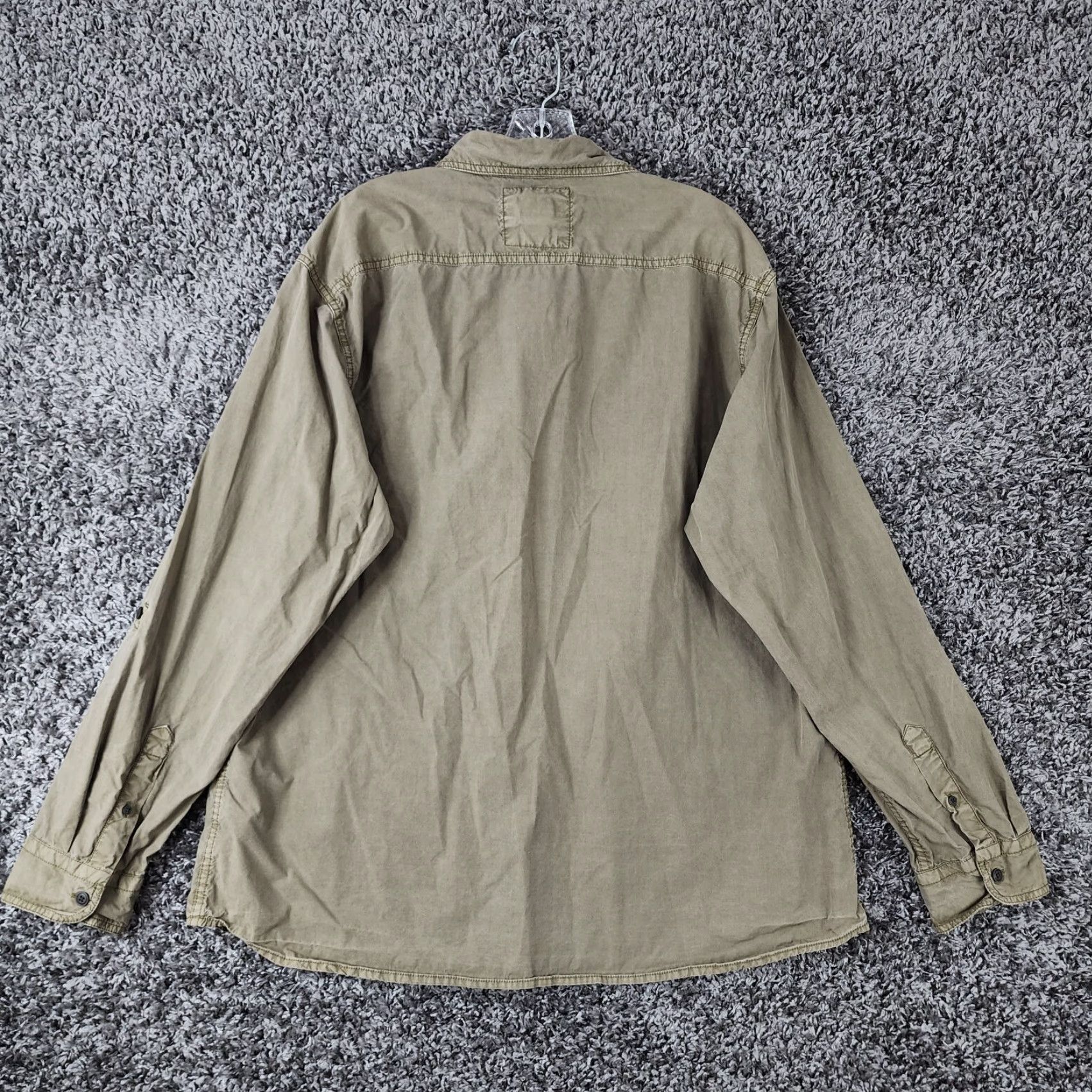 Vintage VINTAGE Ruff Hewn Button-Up Shirt Long Sleeve 2 Pocket XL Green Mens (with Minor Tear) Size US XL / EU 56 / 4 - 6 Thumbnail