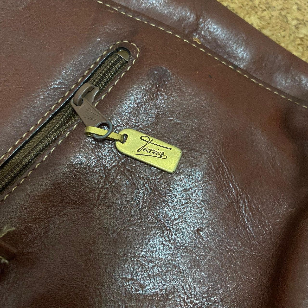 Handmade Texier Vintage Leather Backpack w/ Matching Mini Pouch — Size ONE SIZE - 4 Thumbnail
