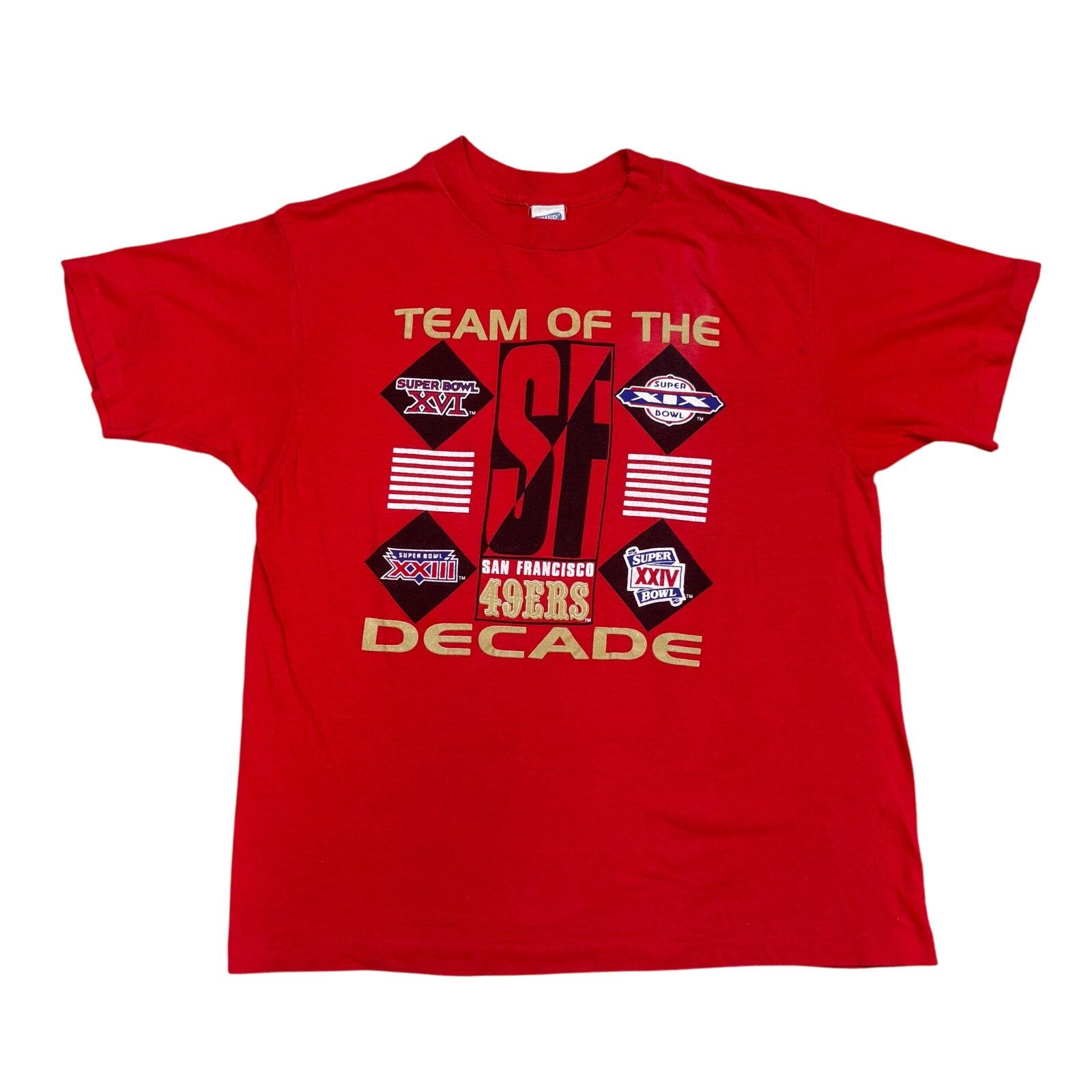 Anvil × NFL × Vintage Vintage 80s San Francisco 49ers Team of the Decade Shirt XL Size US XL / EU 56 / 4 - 1 Thumbnail