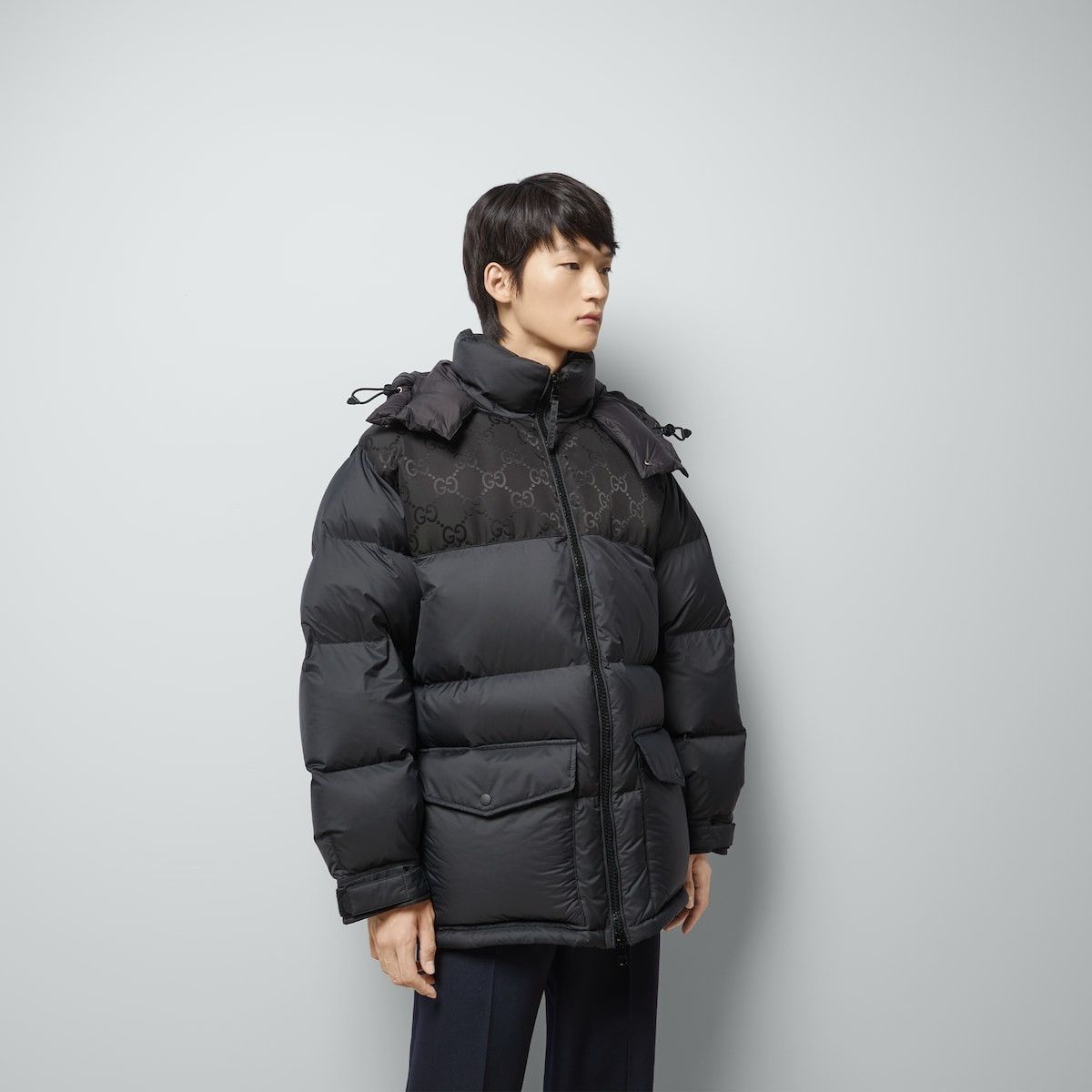Gucci o1s1wg110225 Nylon Down Jacket With GG Inserts in Black Size US S / EU 44-46 / 1 - 5 Thumbnail