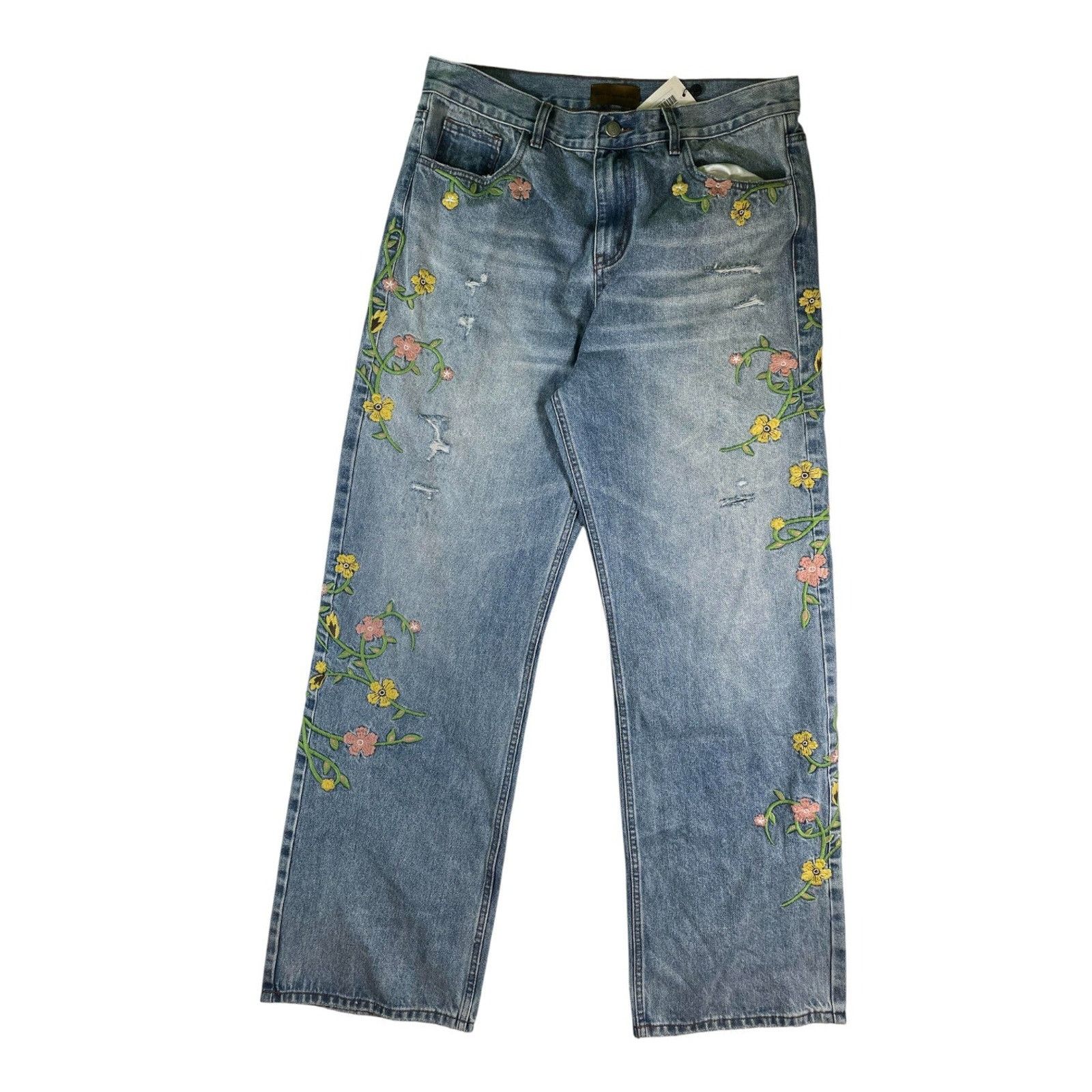 Other Birth Of A Royal Child 'Majestic Floral' Distressed Jeans Size US 36 / EU 52 - 1 Thumbnail