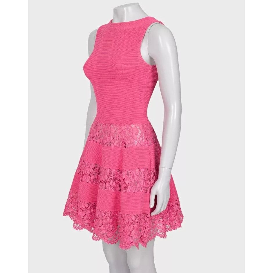 Valentino Valentino Pink Lace Detail Dress - Size XS Size XS / US 0-2 / IT 36-38 - 2 Thumbnail