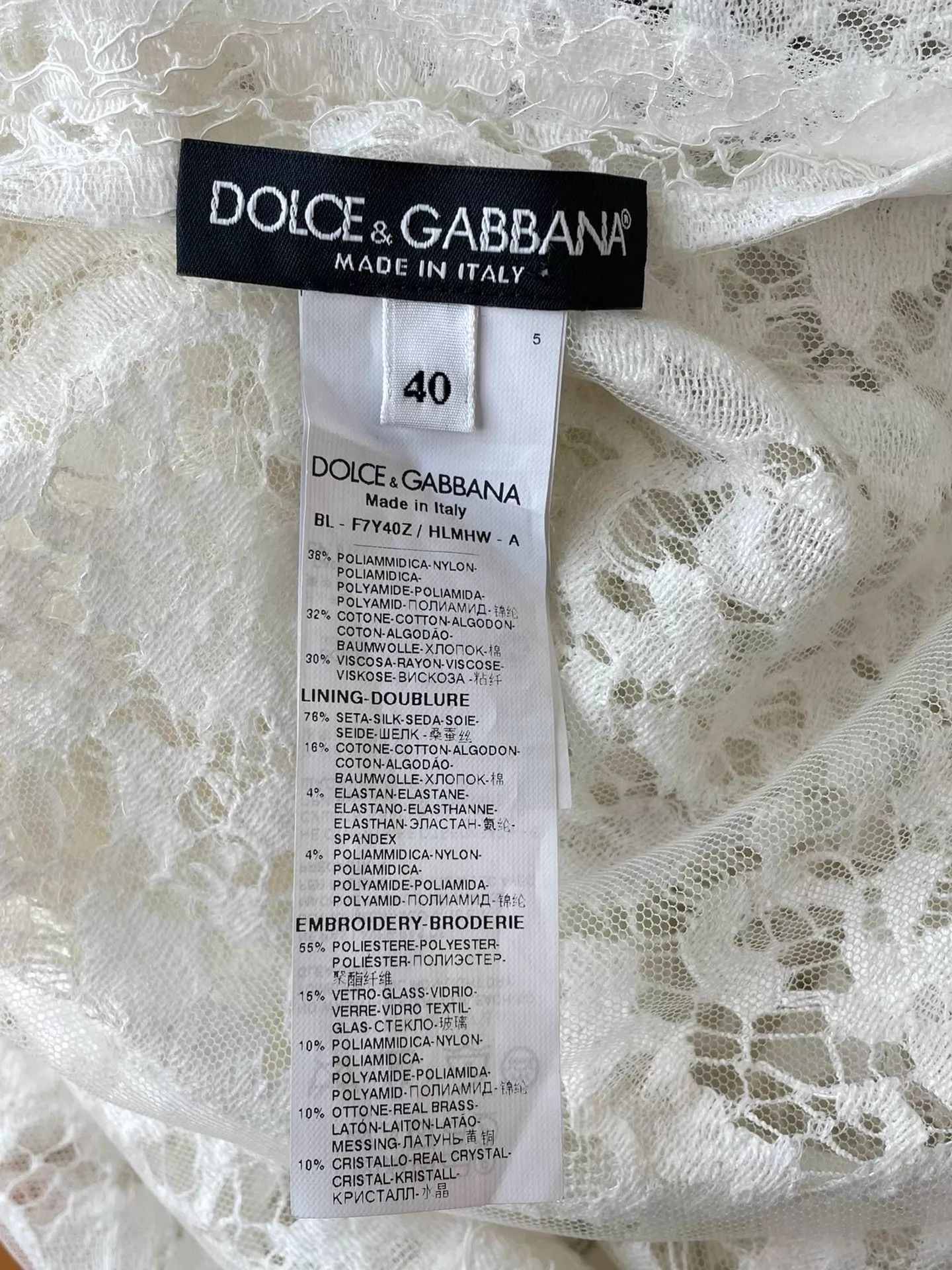 Dolce & Gabbana Dolce&Gabbana White Lace Beaded Dress Size 40 Size S / US 4 / IT 40 - 4 Thumbnail
